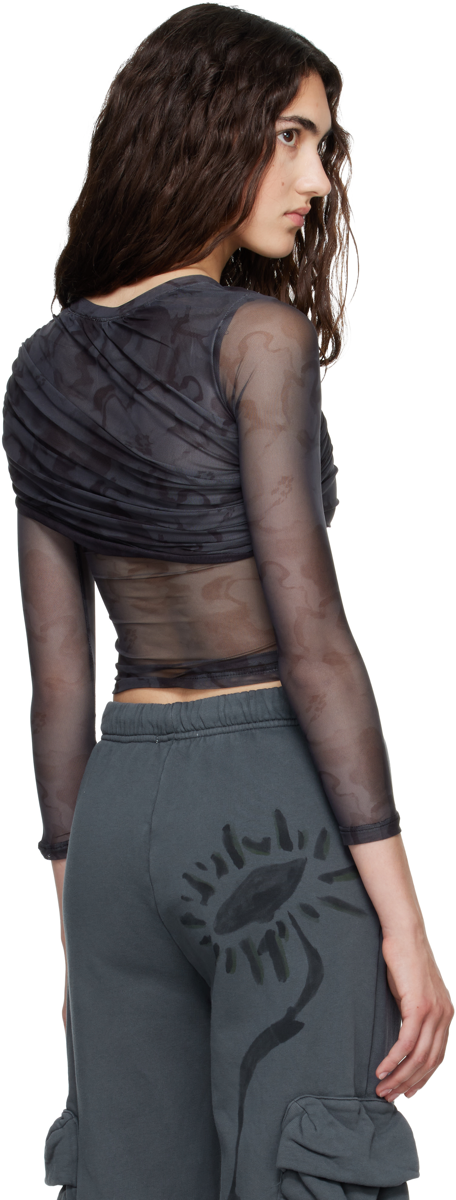 Collina Strada - T-shirt drapé Cardio Crew noir