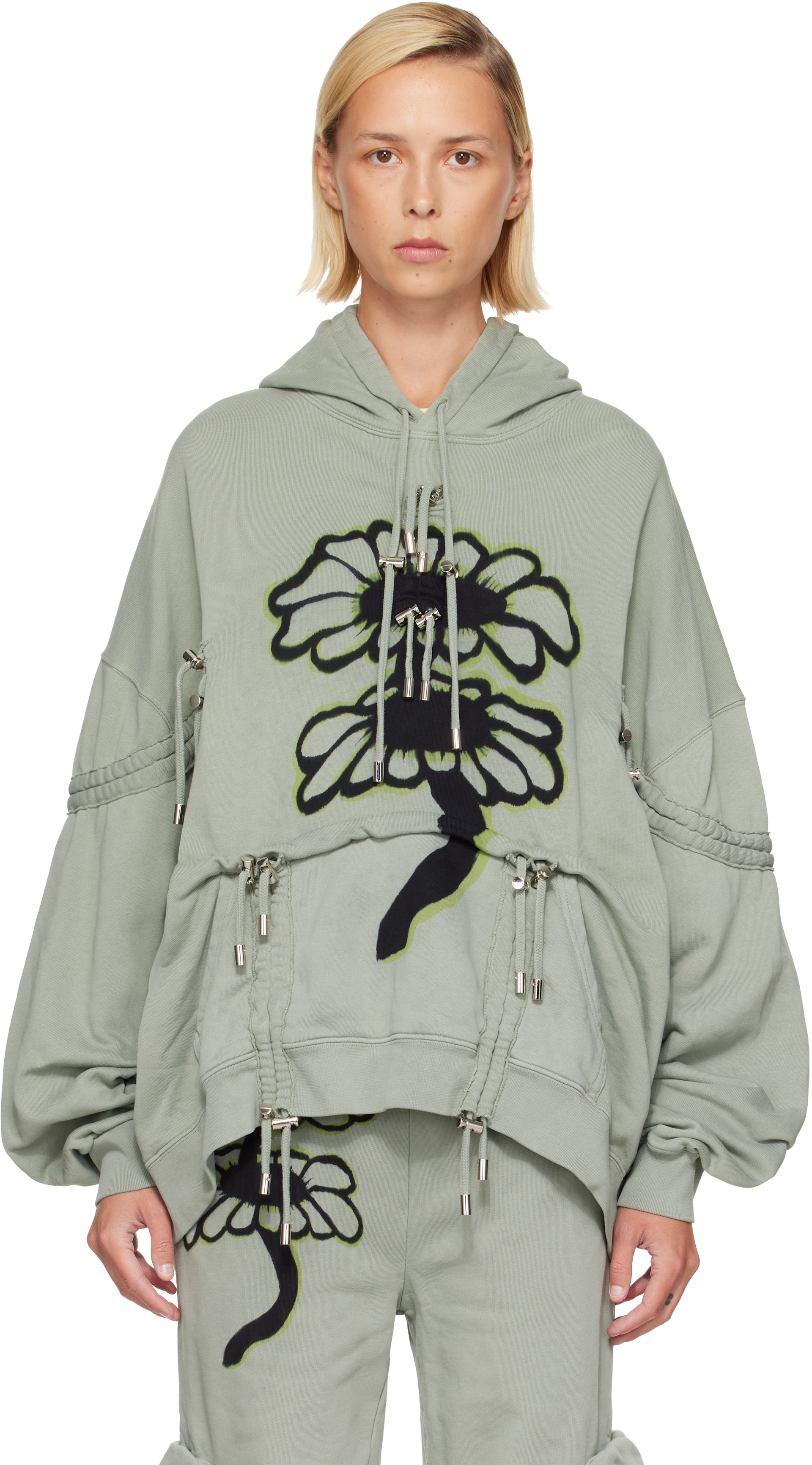 Collina Strada: Green Burst Hoodie | SSENSE Taiwan