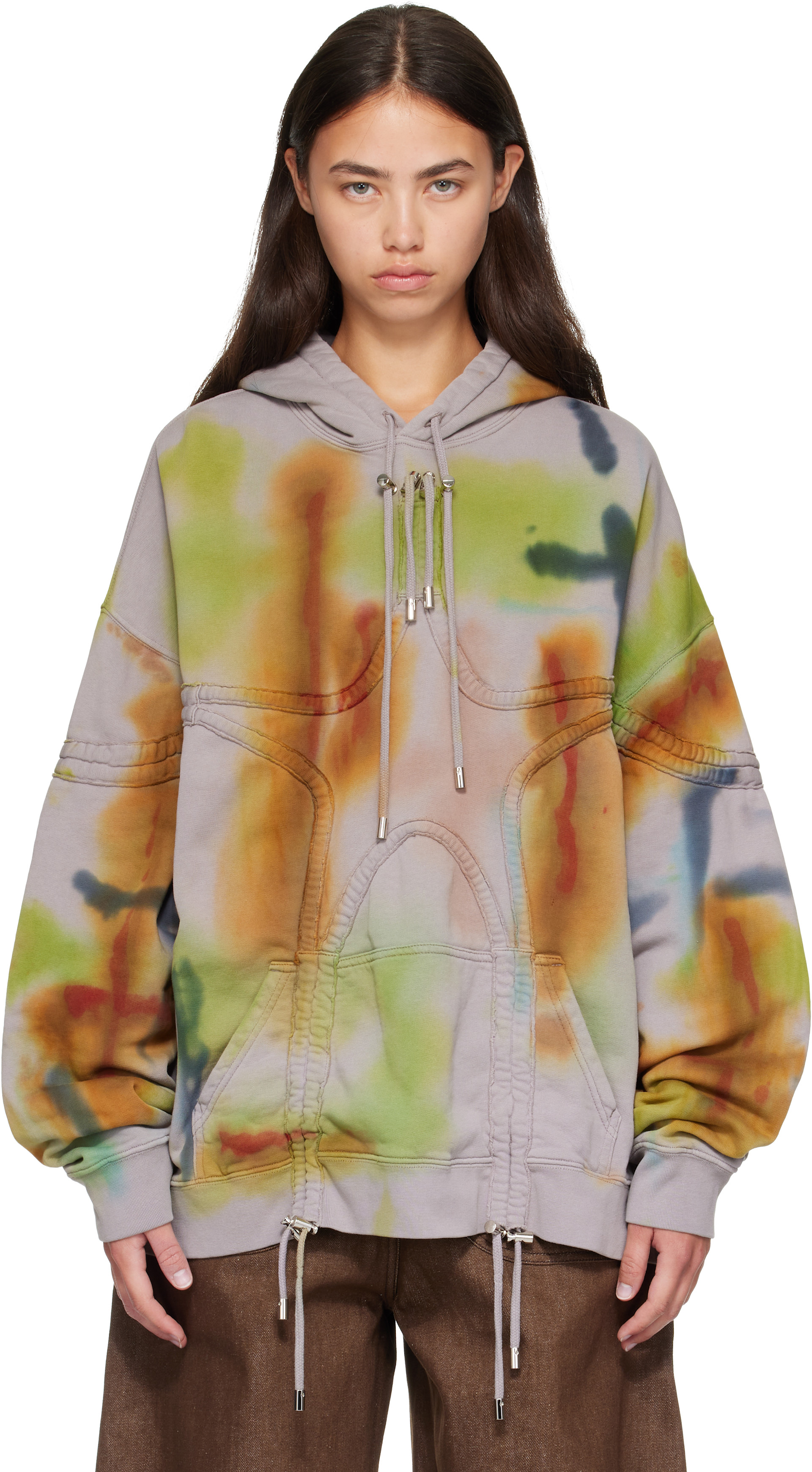 Collina Strada - Pull à capuche taupe à image d'étoile