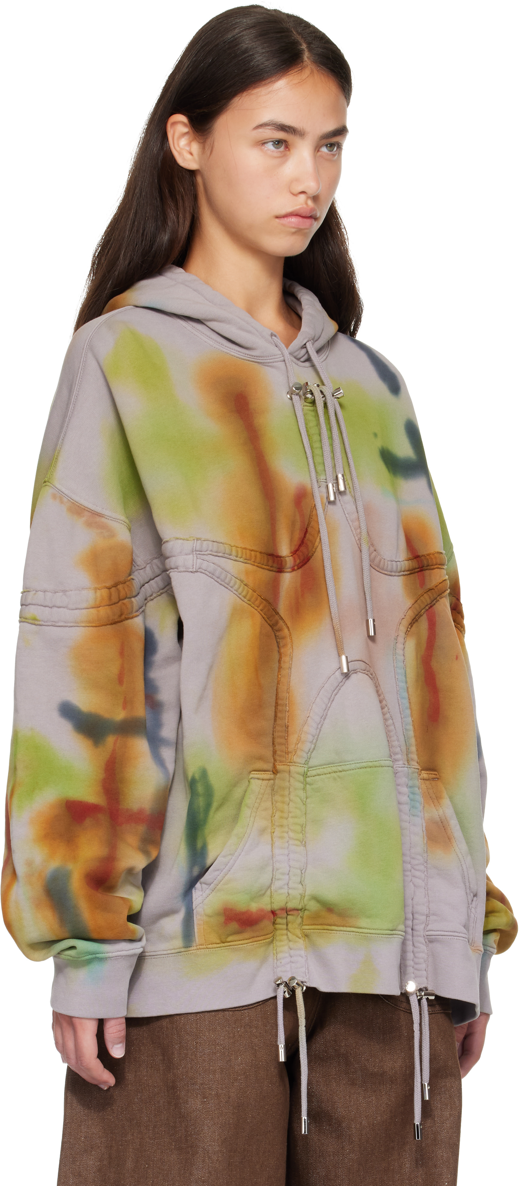 Collina Strada - Pull à capuche taupe à image d'étoile
