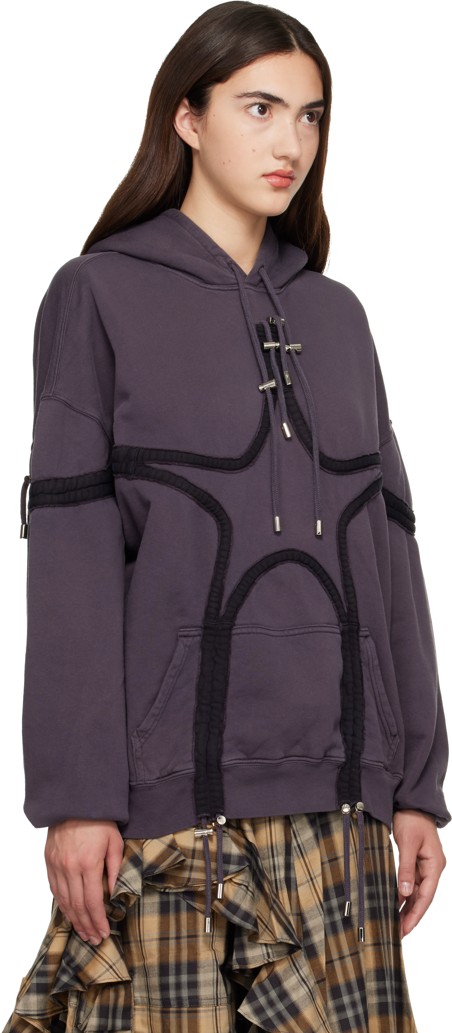 Collina Strada - Pull à capuche gris à appliqué d'étoile
