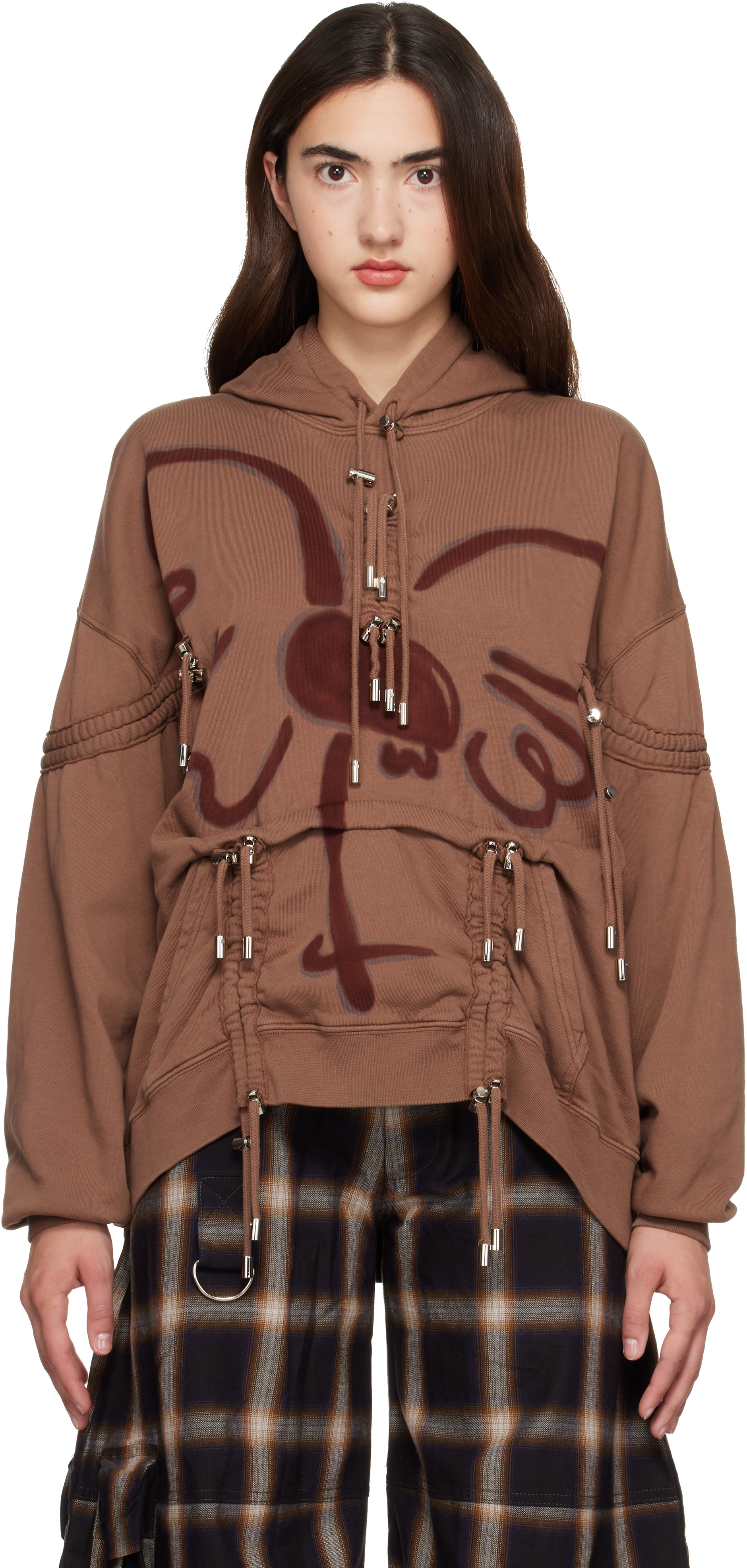 Collina Strada - Pull à capuche Burst brun