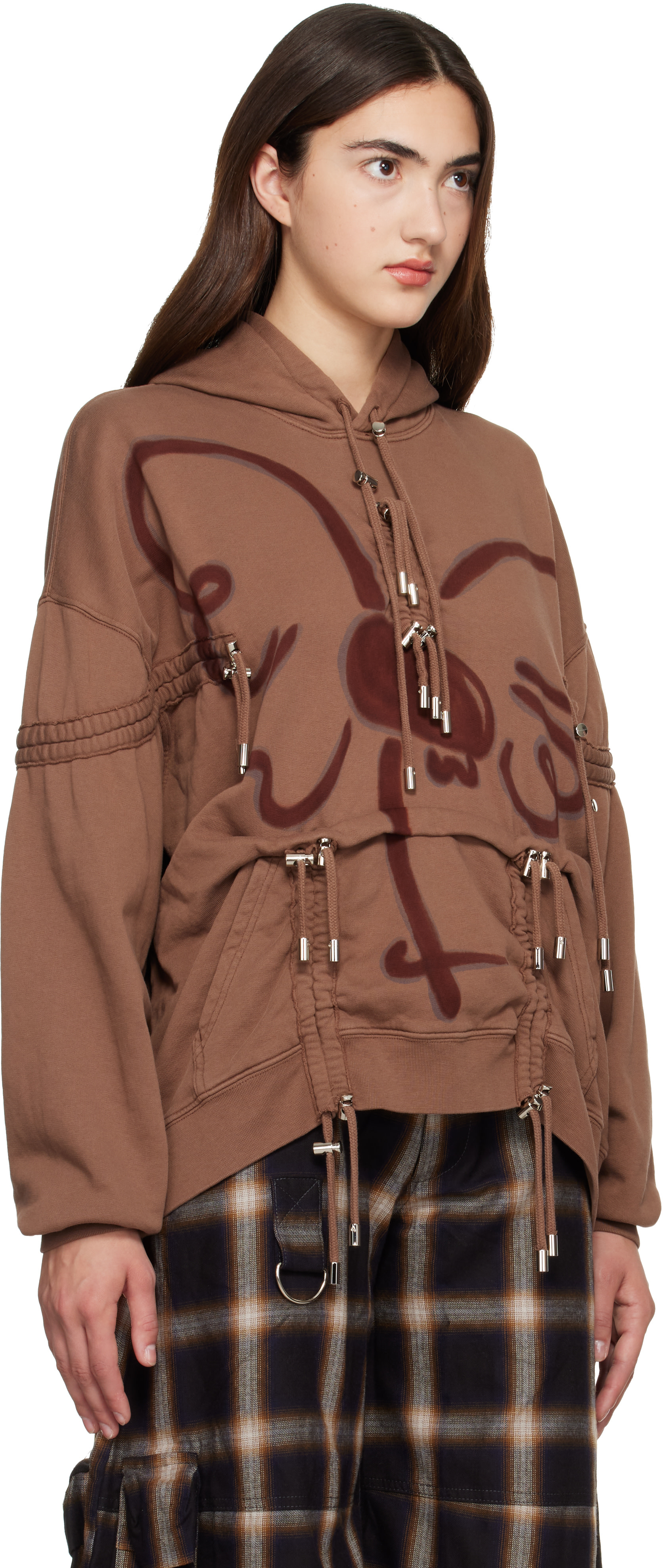 Collina Strada - Pull à capuche Burst brun