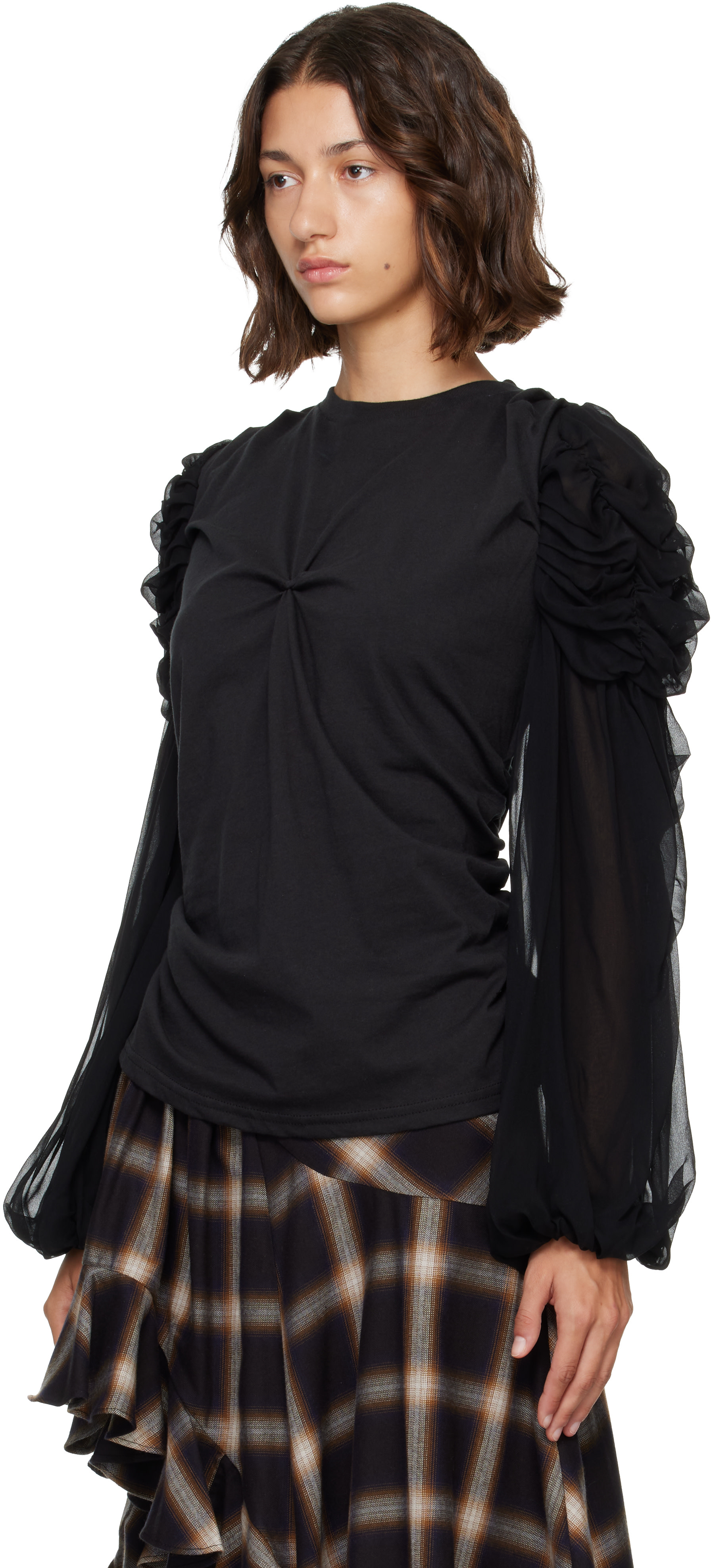 Collina Strada: Black Celosia Shirt | SSENSE