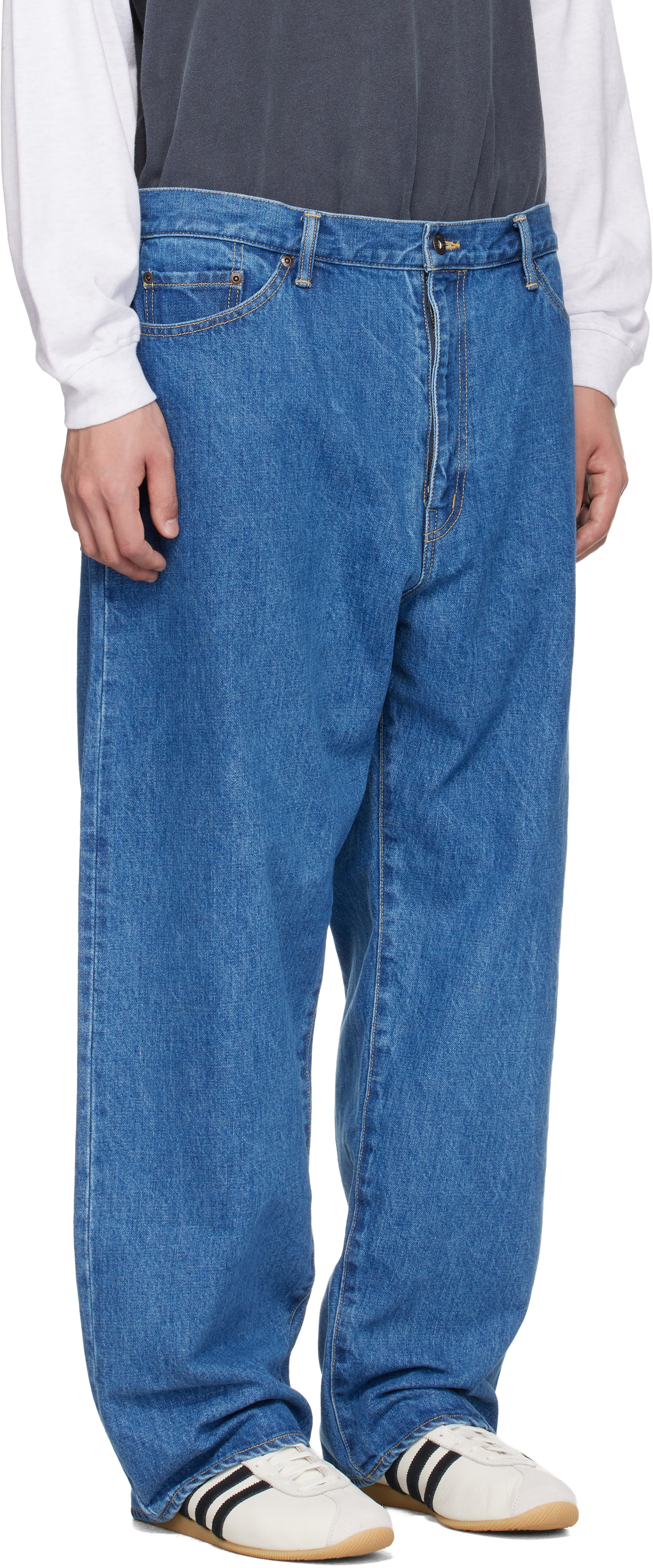 WTAPS: Blue 'Blues' Straight Jeans | SSENSE