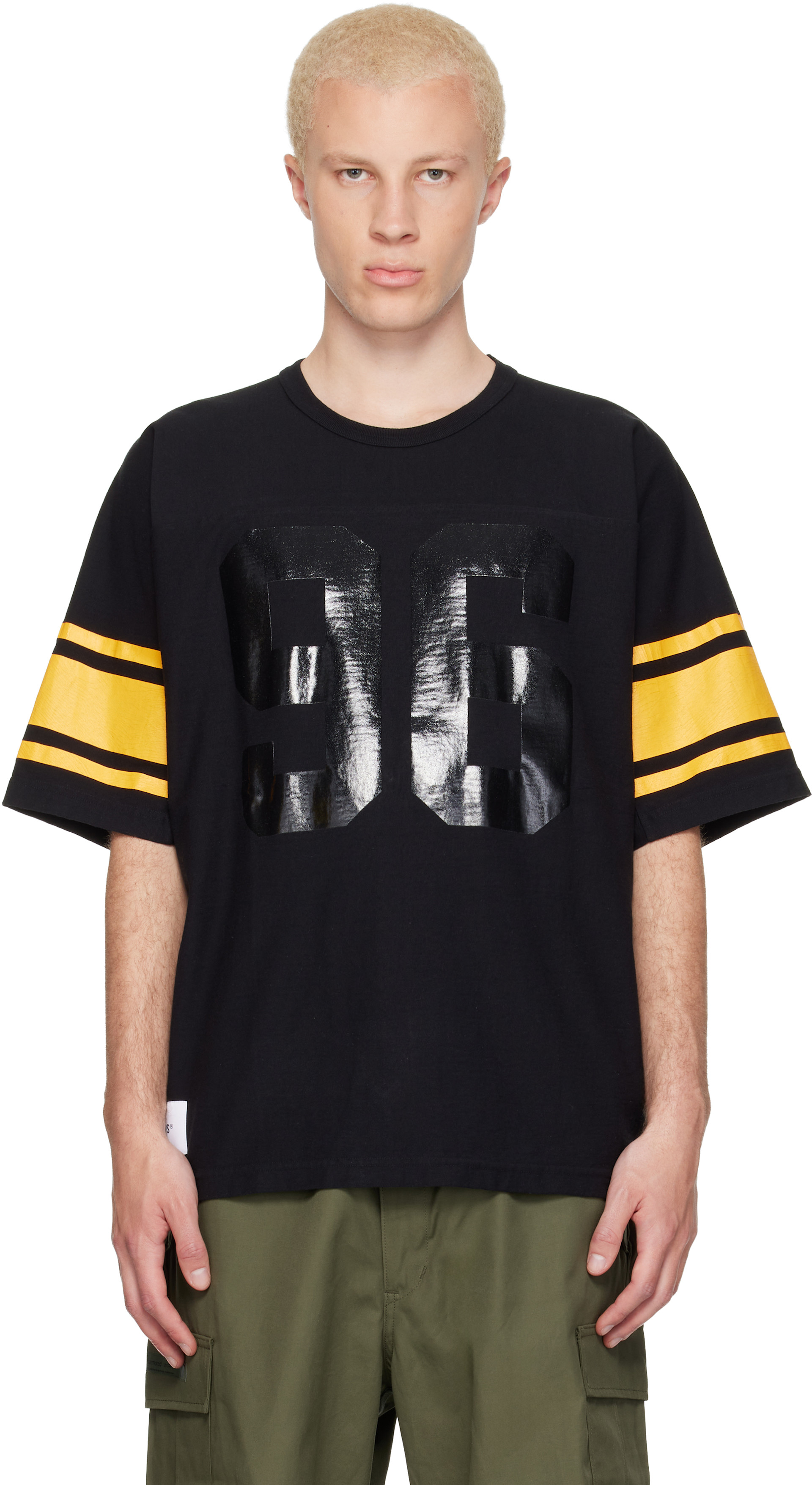 WTAPS - 블랙 QB S/S 코튼 티셔츠