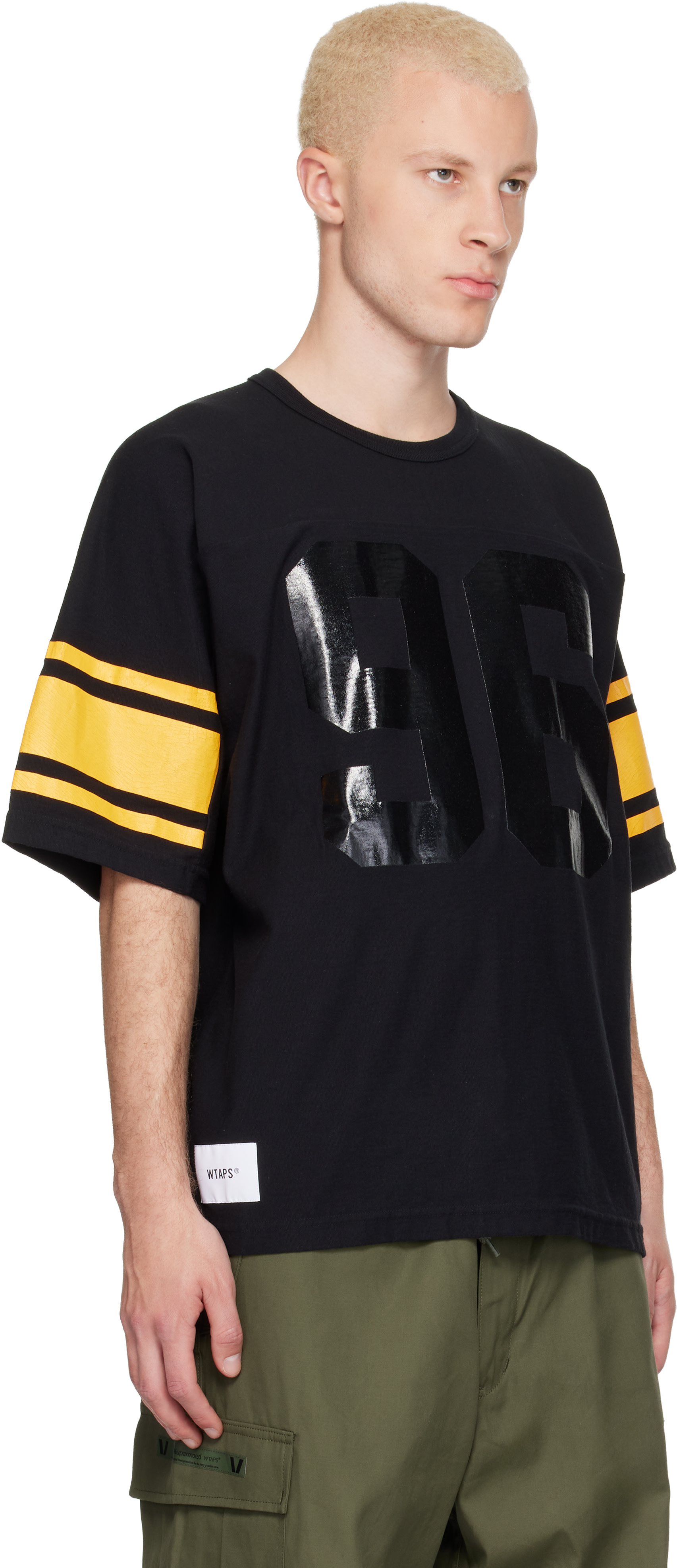 WTAPS - 블랙 QB S/S 코튼 티셔츠