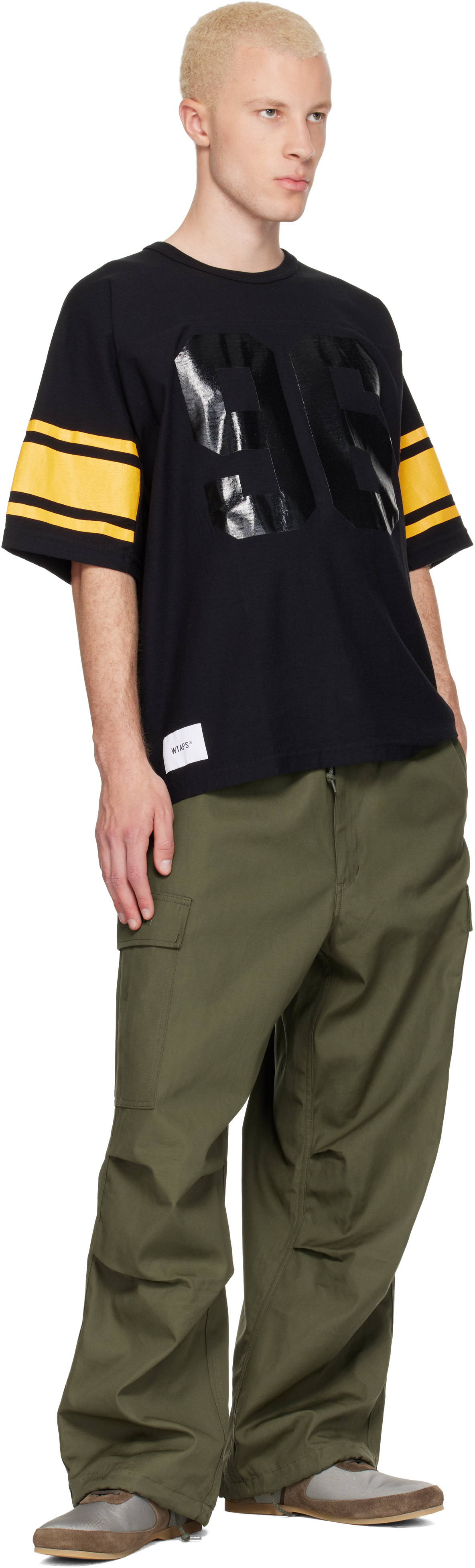 WTAPS - 블랙 QB S/S 코튼 티셔츠
