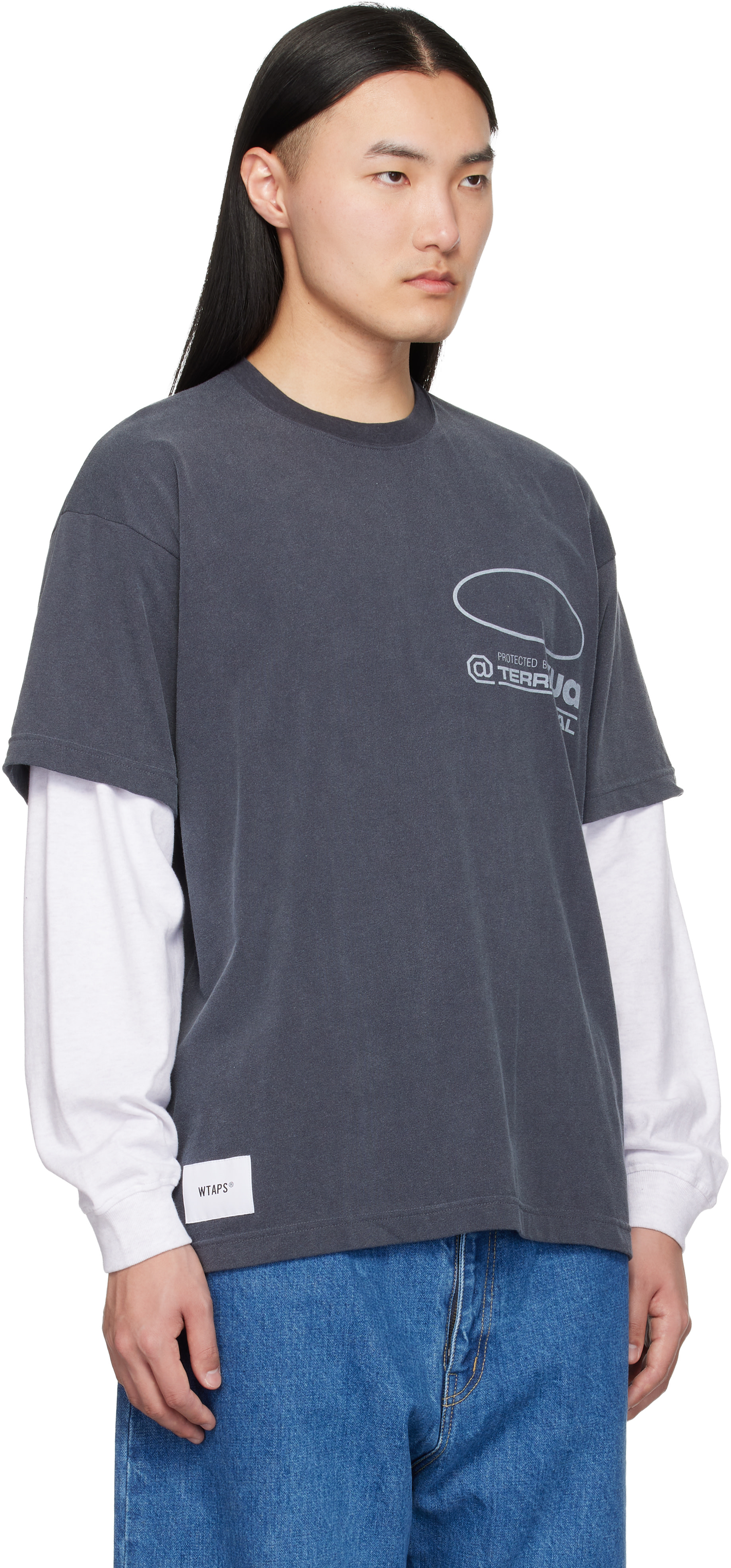 WTAPS - 그레이 SLDR 티셔츠