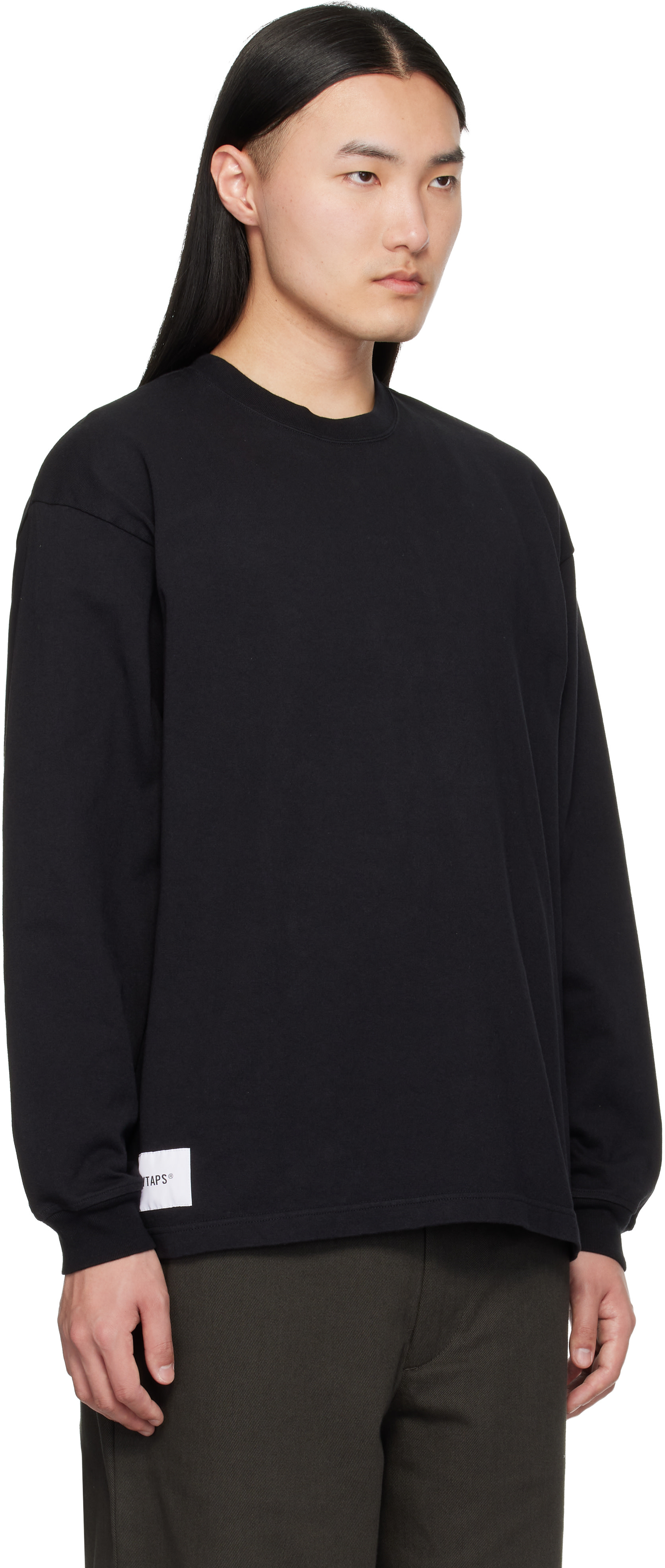 WTAPS: Black SIGN-YD Long Sleeve T-shirt | SSENSE