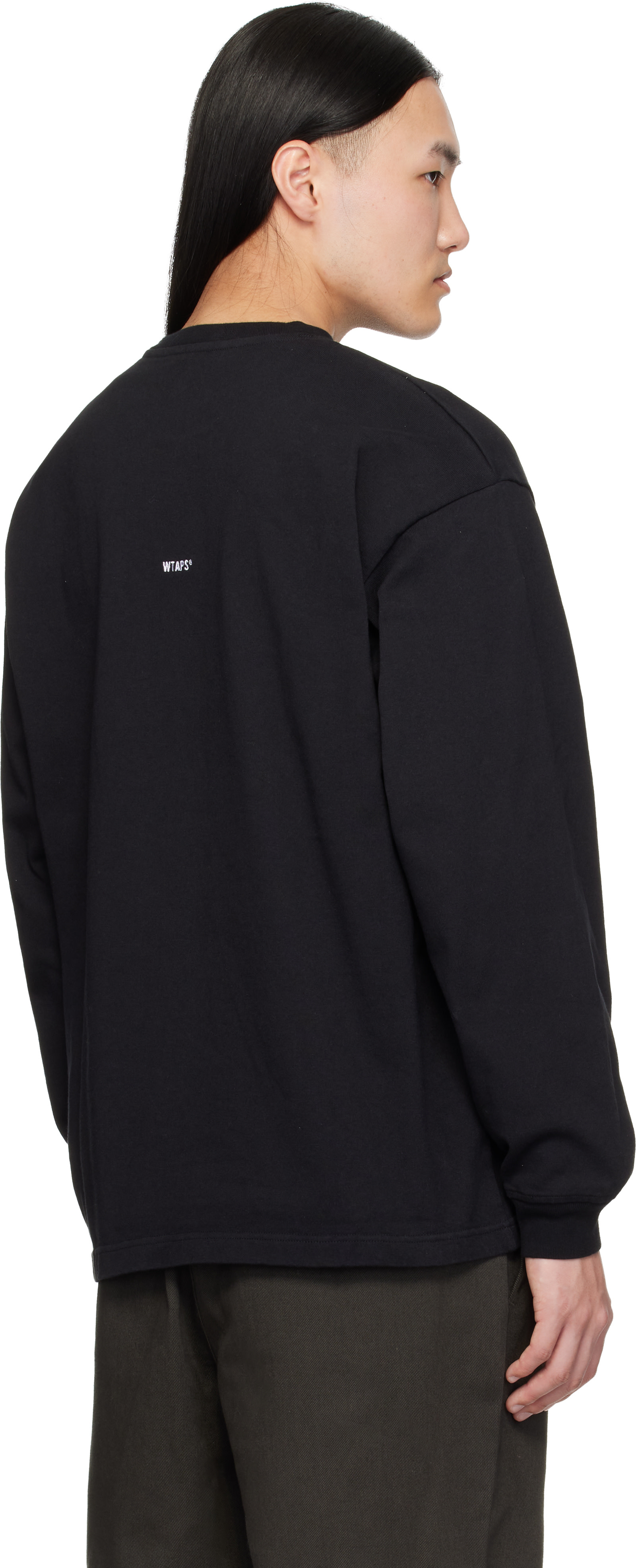 WTAPS: Black SIGN-YD Long Sleeve T-shirt | SSENSE