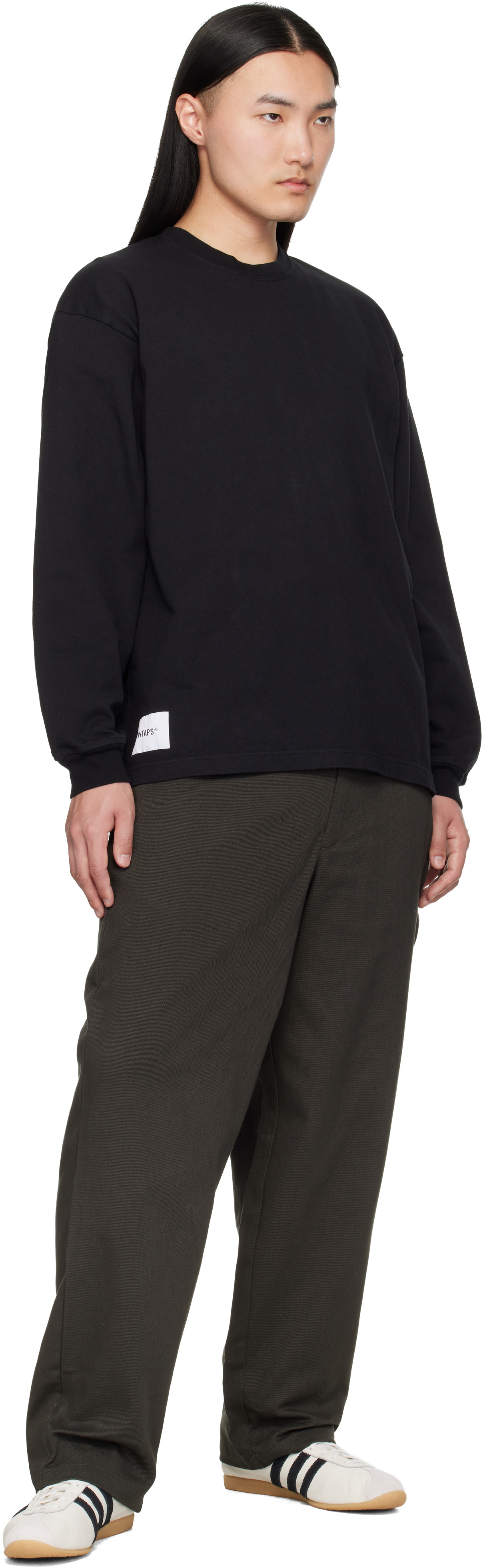 WTAPS: Black SIGN-YD Long Sleeve T-shirt | SSENSE