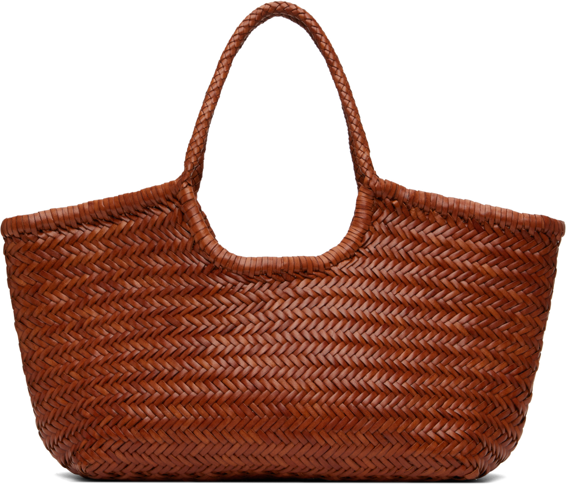 Dragon Diffusion - Grand cabas de style panier Nantucket brun