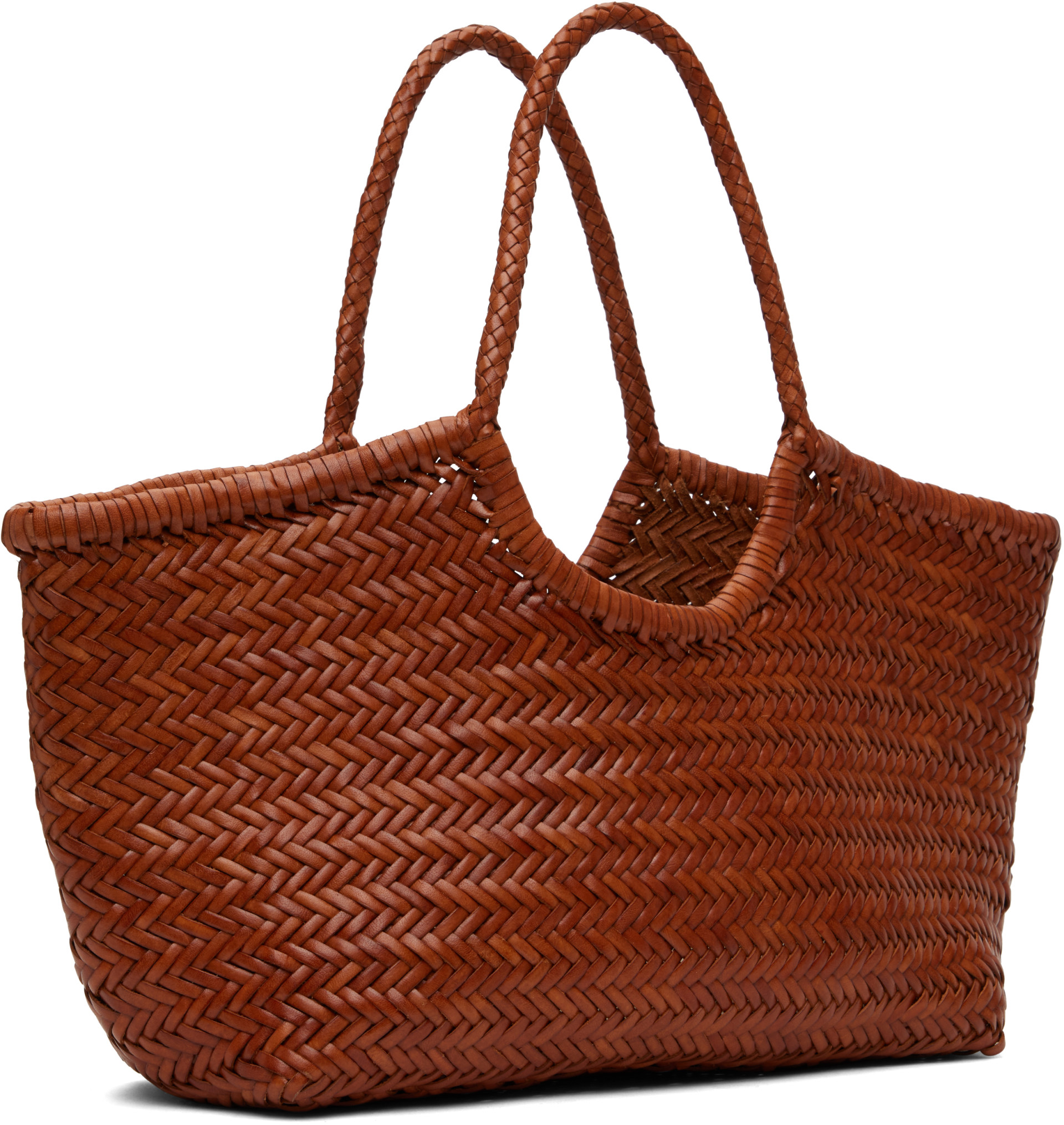 Dragon Diffusion - Grand cabas de style panier Nantucket brun