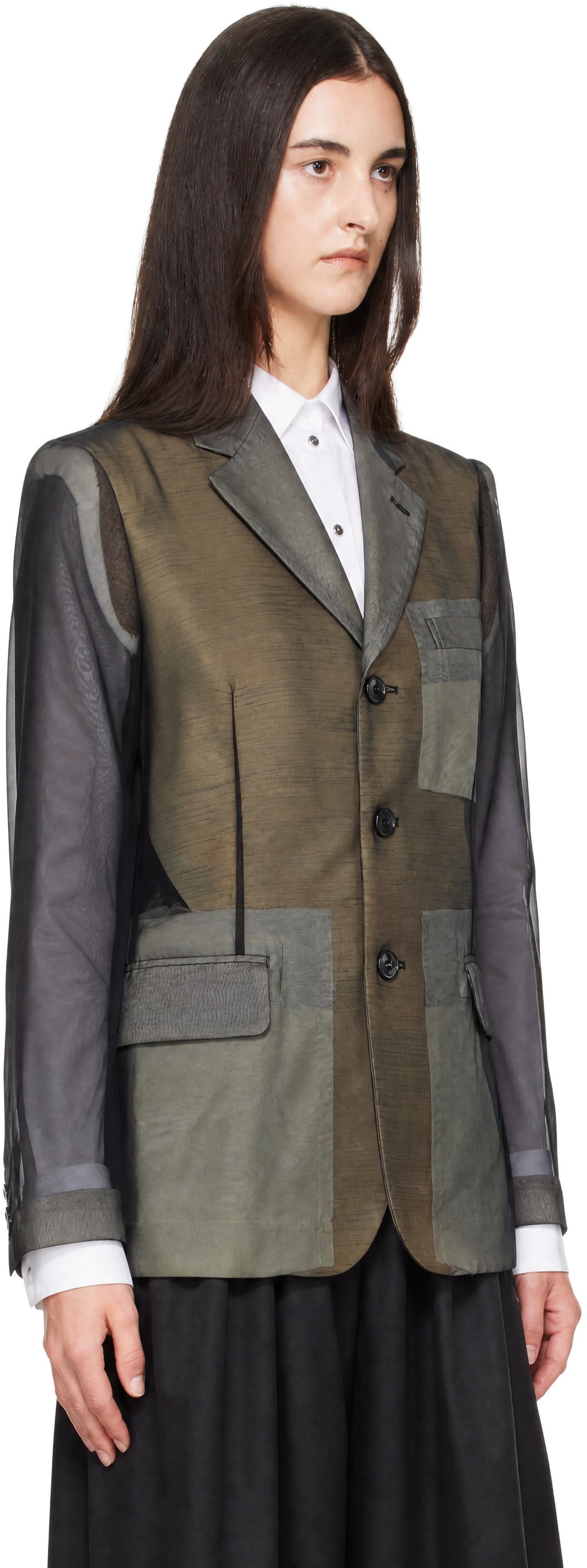 Comme des Garçons - Black Thin Georgette Blazer