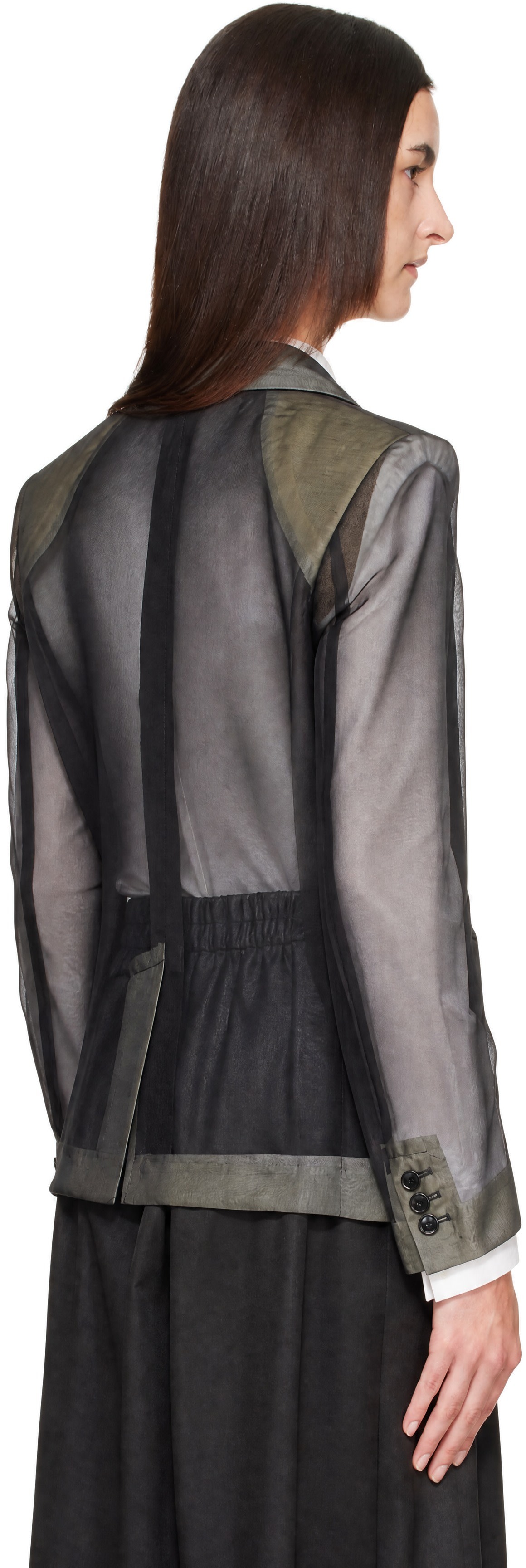 Comme des Garçons - Black Thin Georgette Blazer