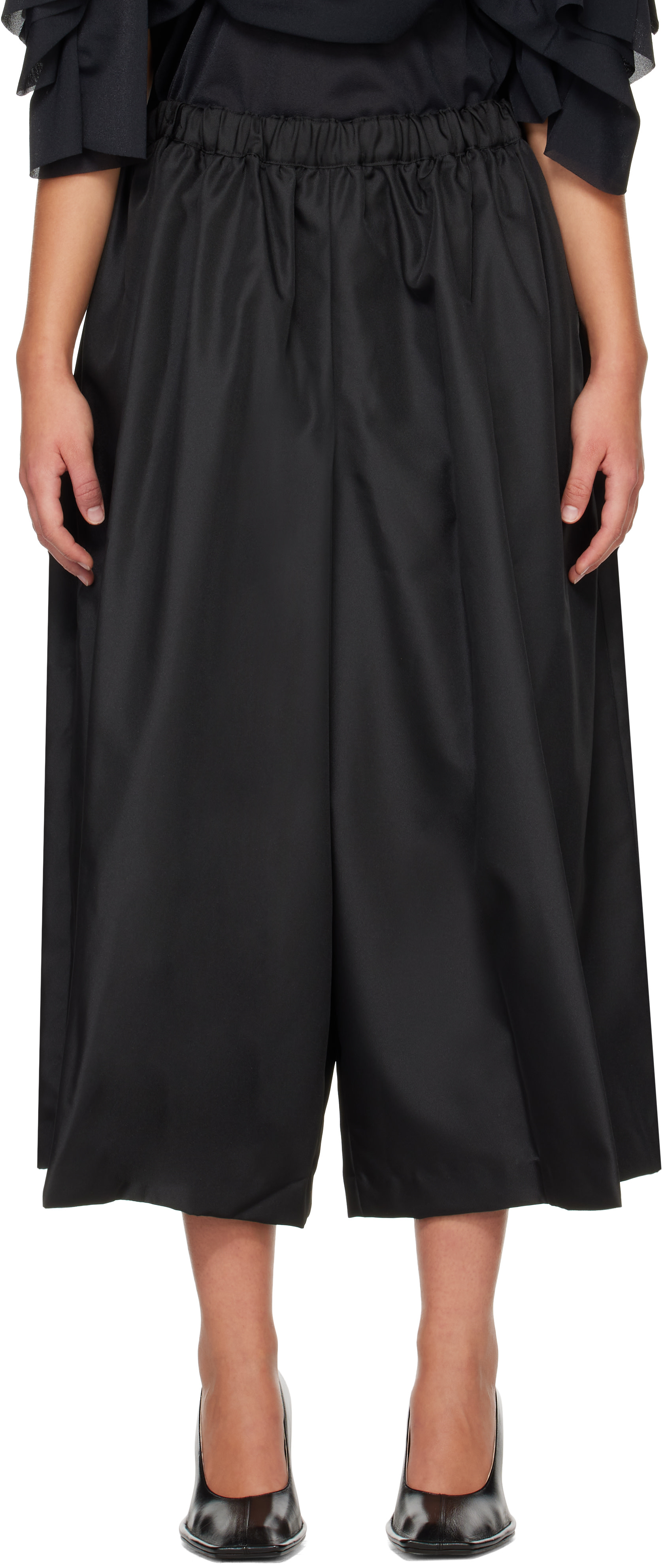 Comme des Garçons: Black Gathering Twill TRousers | SSENSE Netherlands