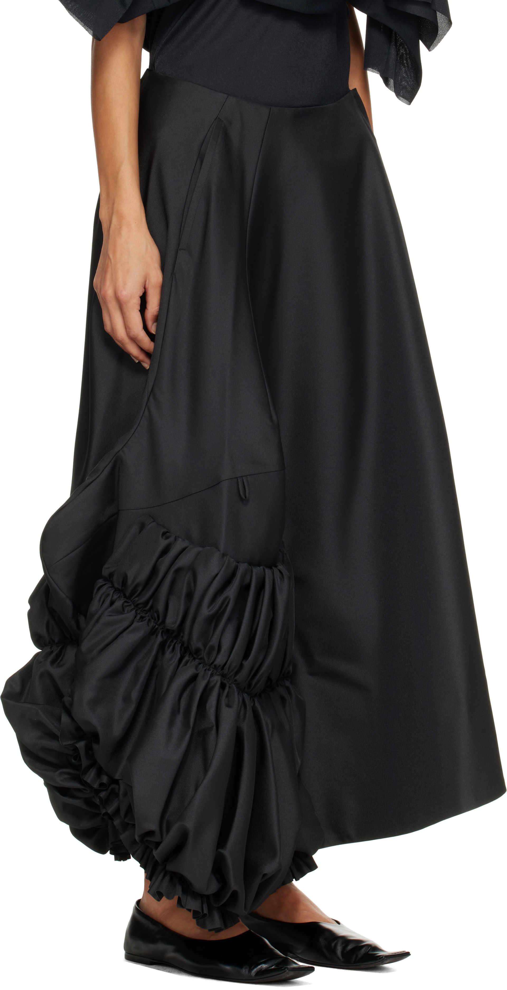 Comme des Garçons - Jupe midi noire en sergé