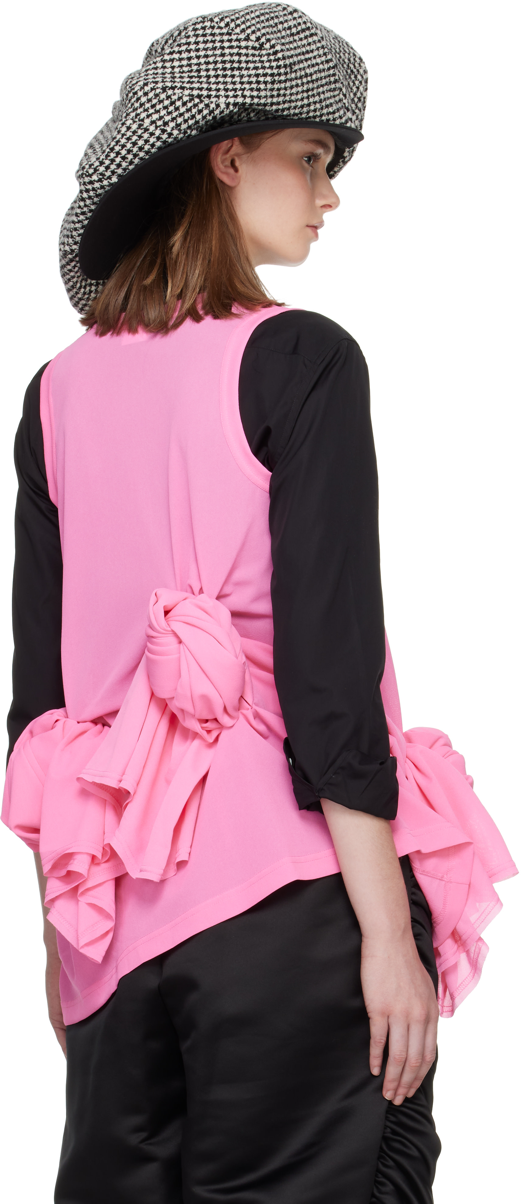 Comme des Garçons: Pink Thin Tricot Tank Top | SSENSE