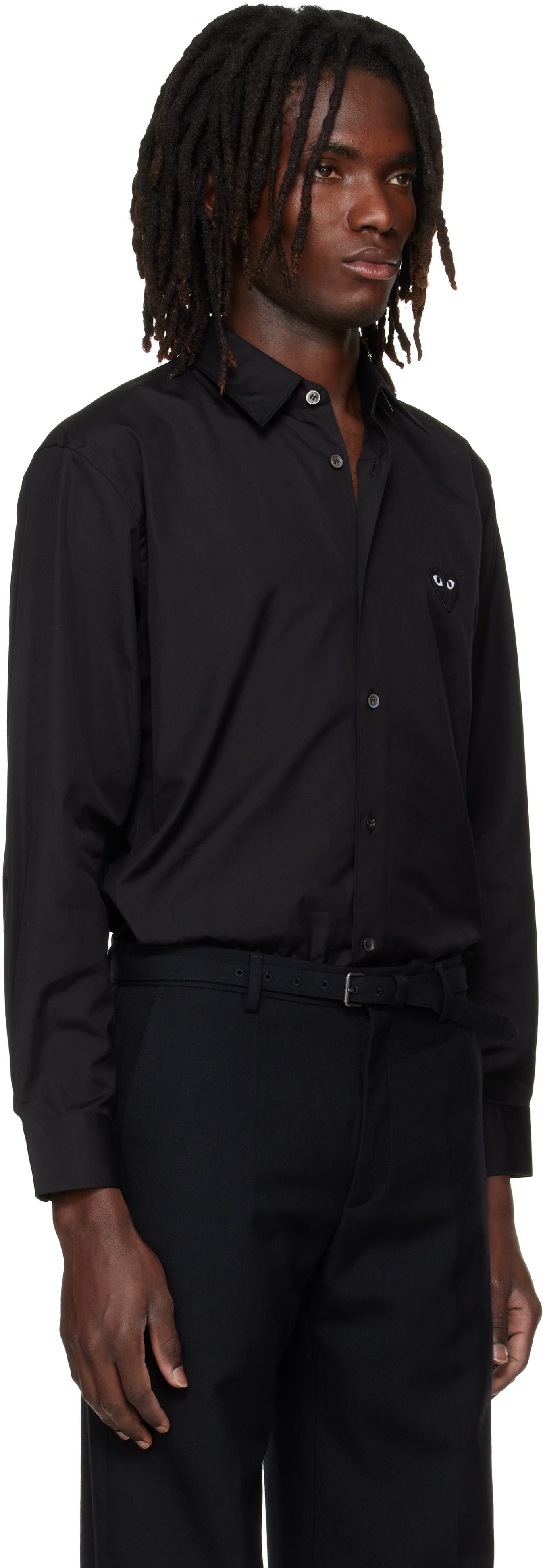 COMME des GARÇONS PLAY: ブラック ハート エンブレム シャツ | SSENSE