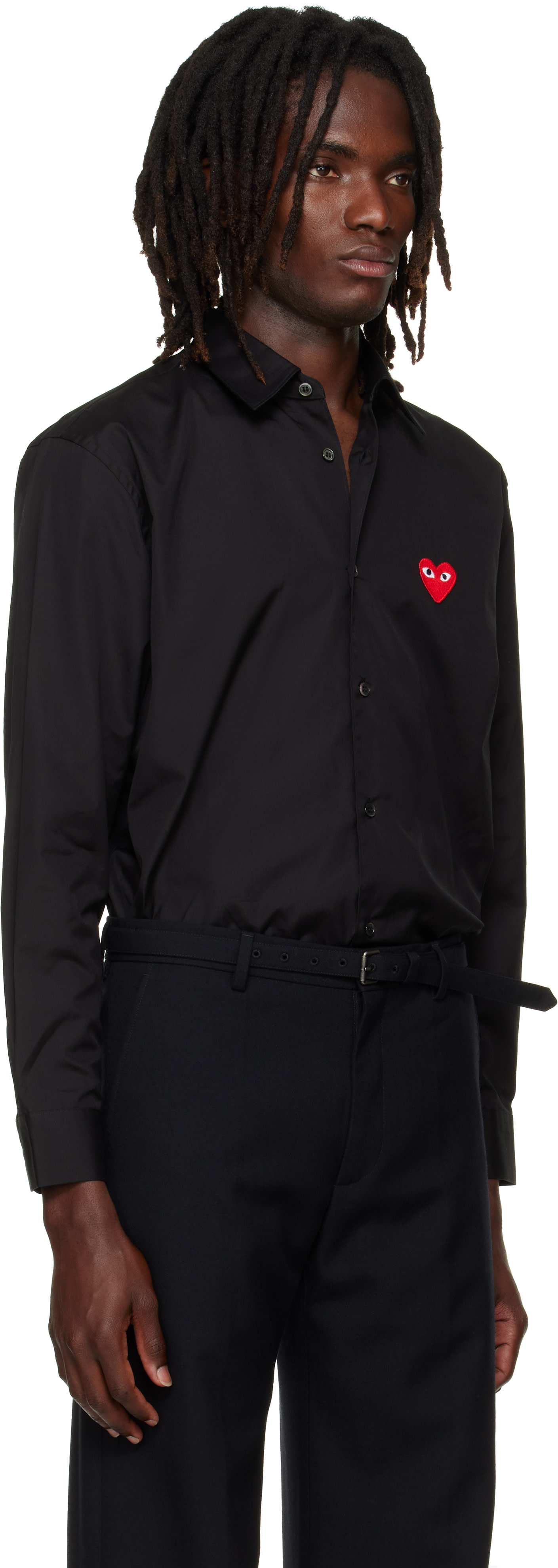 COMME des GARÇONS PLAY: ブラック ハート エンブレム シャツ | SSENSE