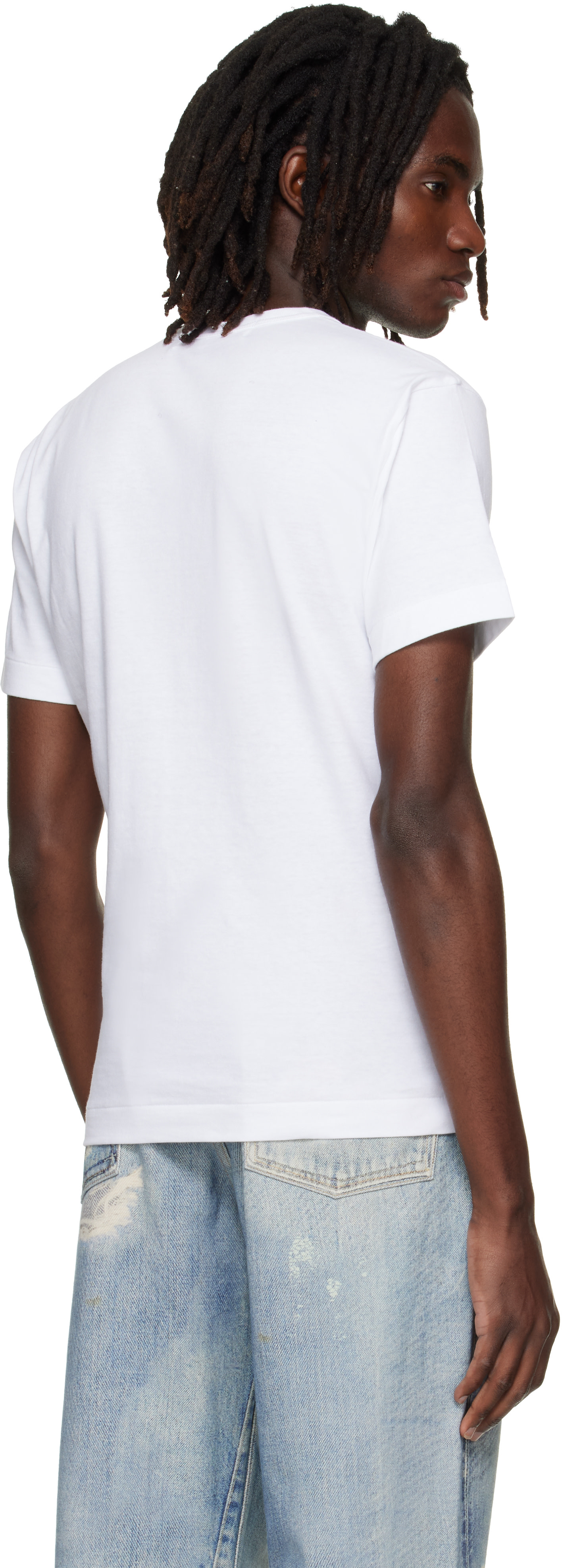 COMME des GARÇONS PLAY: ホワイト 水玉 フルハート Tシャツ | SSENSE 日本