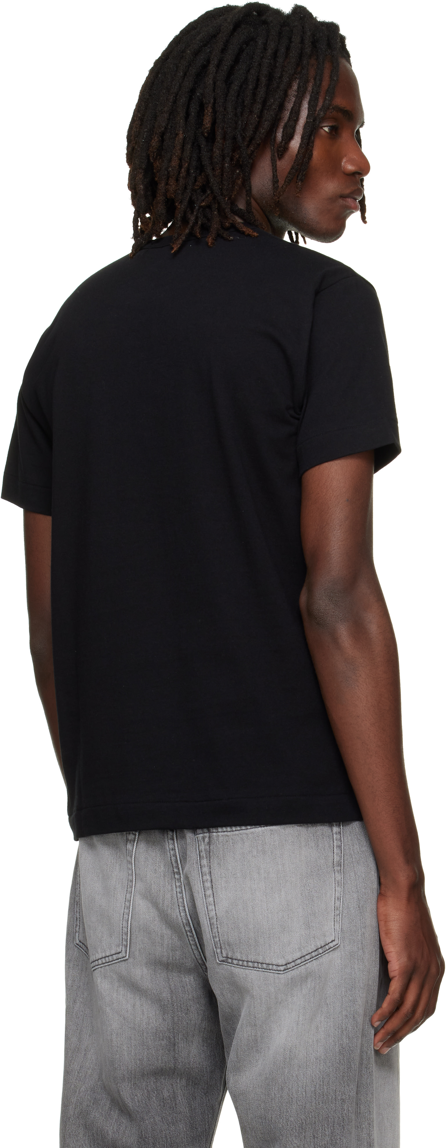 COMME des GARÇONS PLAY: Black 'PLAY' Logo Print T-shirt | SSENSE