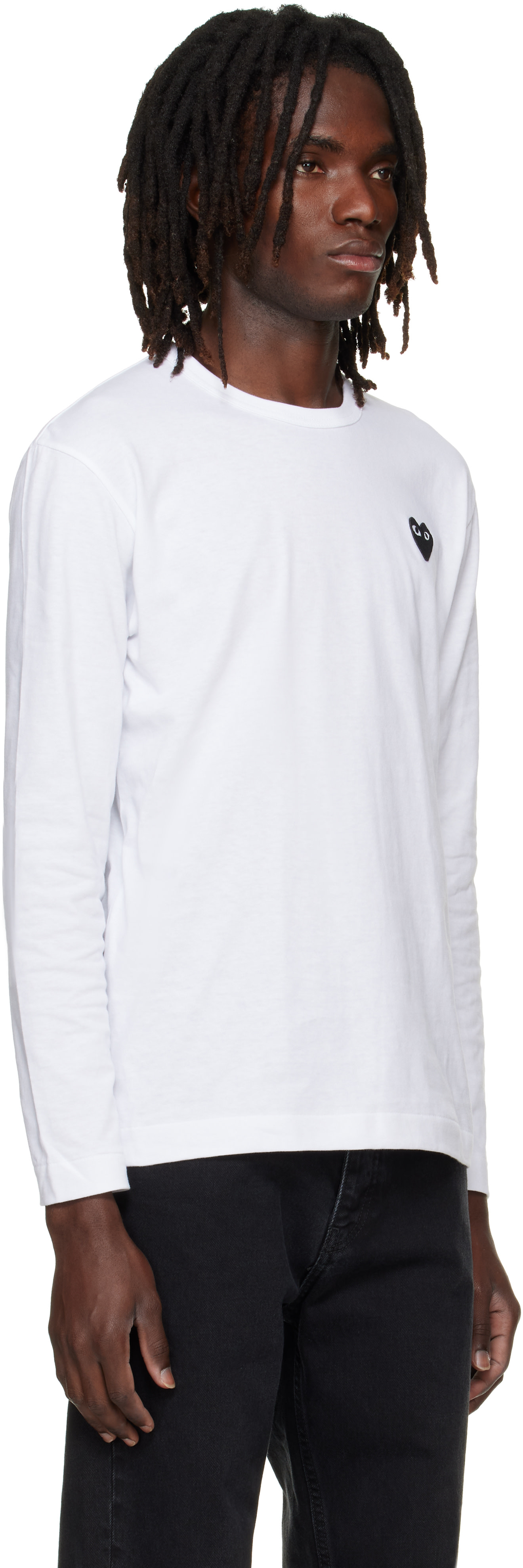 未開封PLAY COMME des GARÇONS 長袖Tシャツ ホワイト S COMME des GARÇONS PLAY: ホワイト ハート エンブレム 長袖Tシャツ