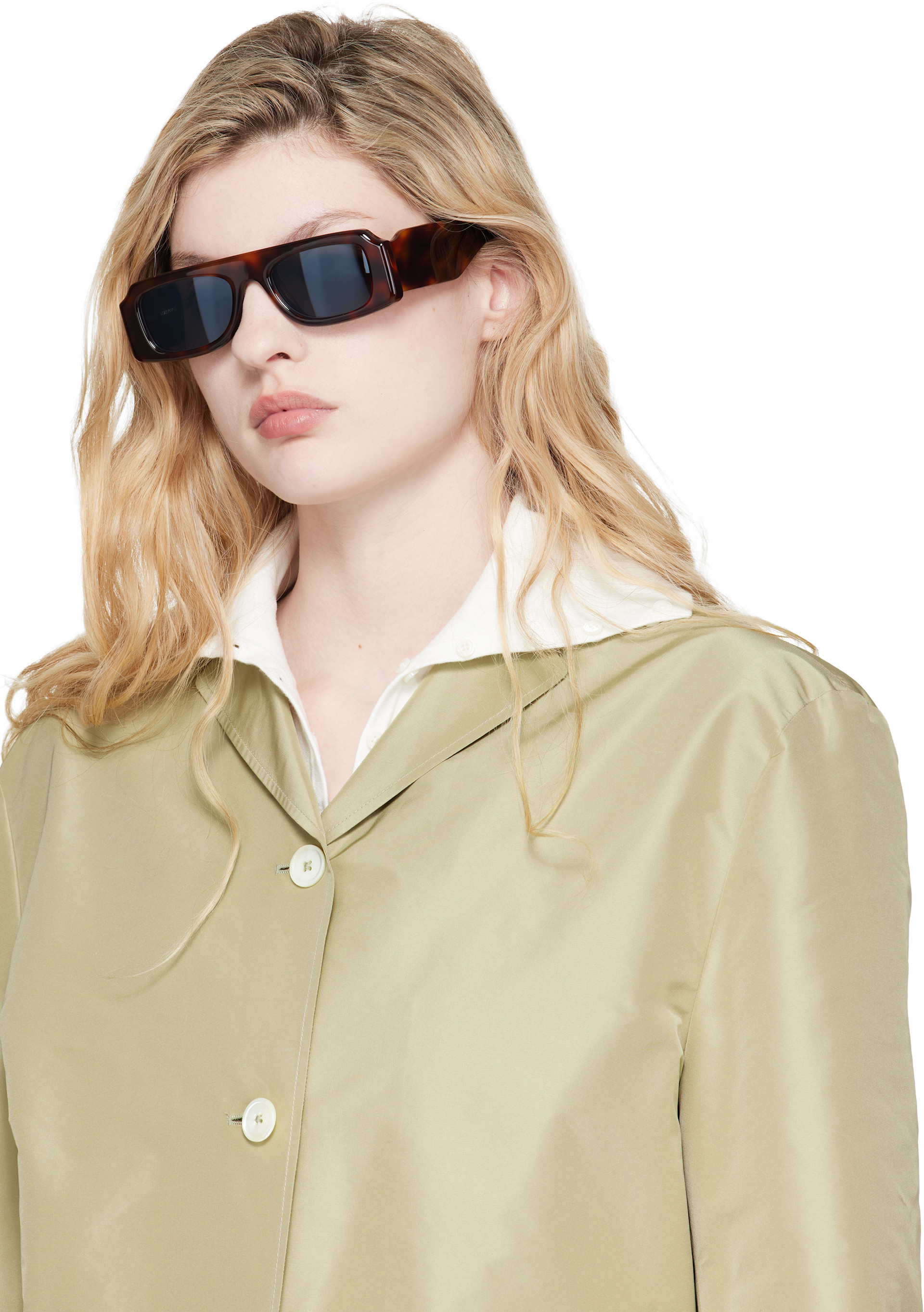 Jil Sander - Brown Oliver Peoples 'Edition 4' Sculptural Sunglasses