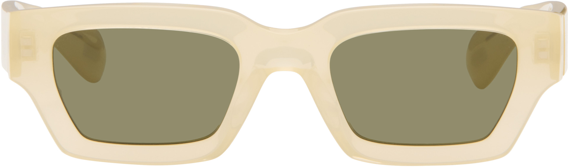 Jil Sander - 오프 화이트 Oliver Peoples 에디션 6 렉탱글 선글라스