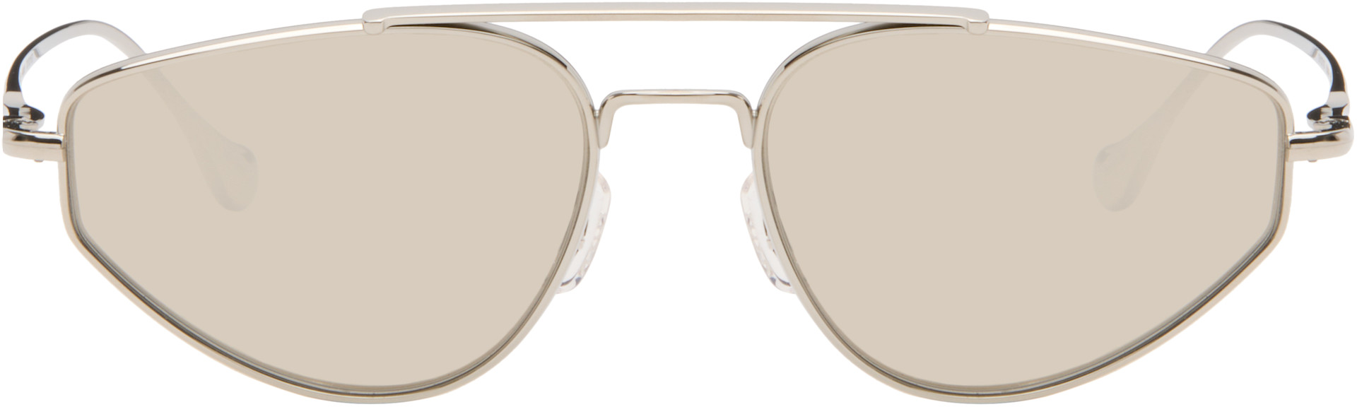 Jil Sander: Silver Oliver Peoples 'Edition 5' Aviator Sunglasses