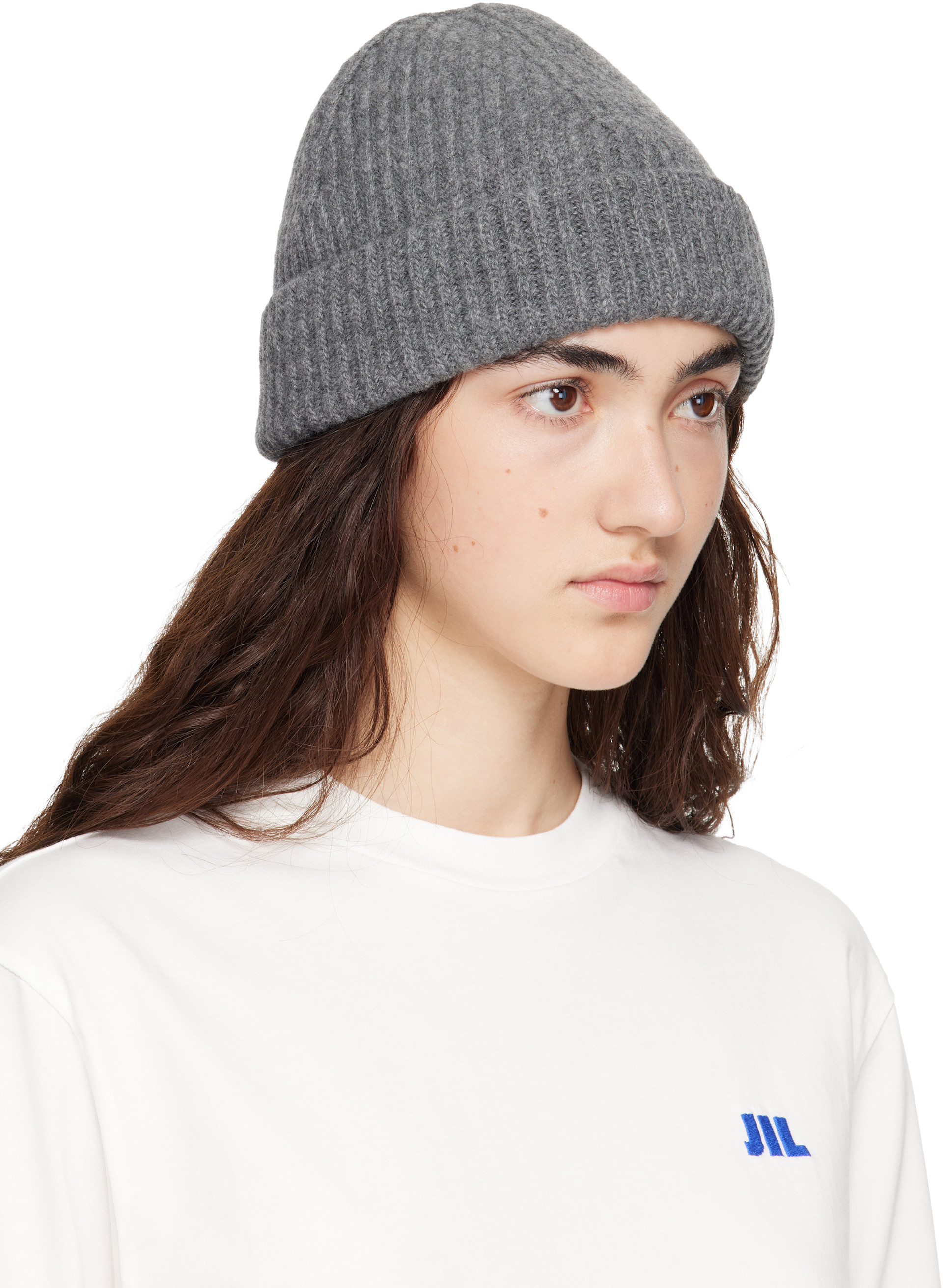 Jil Sander - Bonnet gris en laine