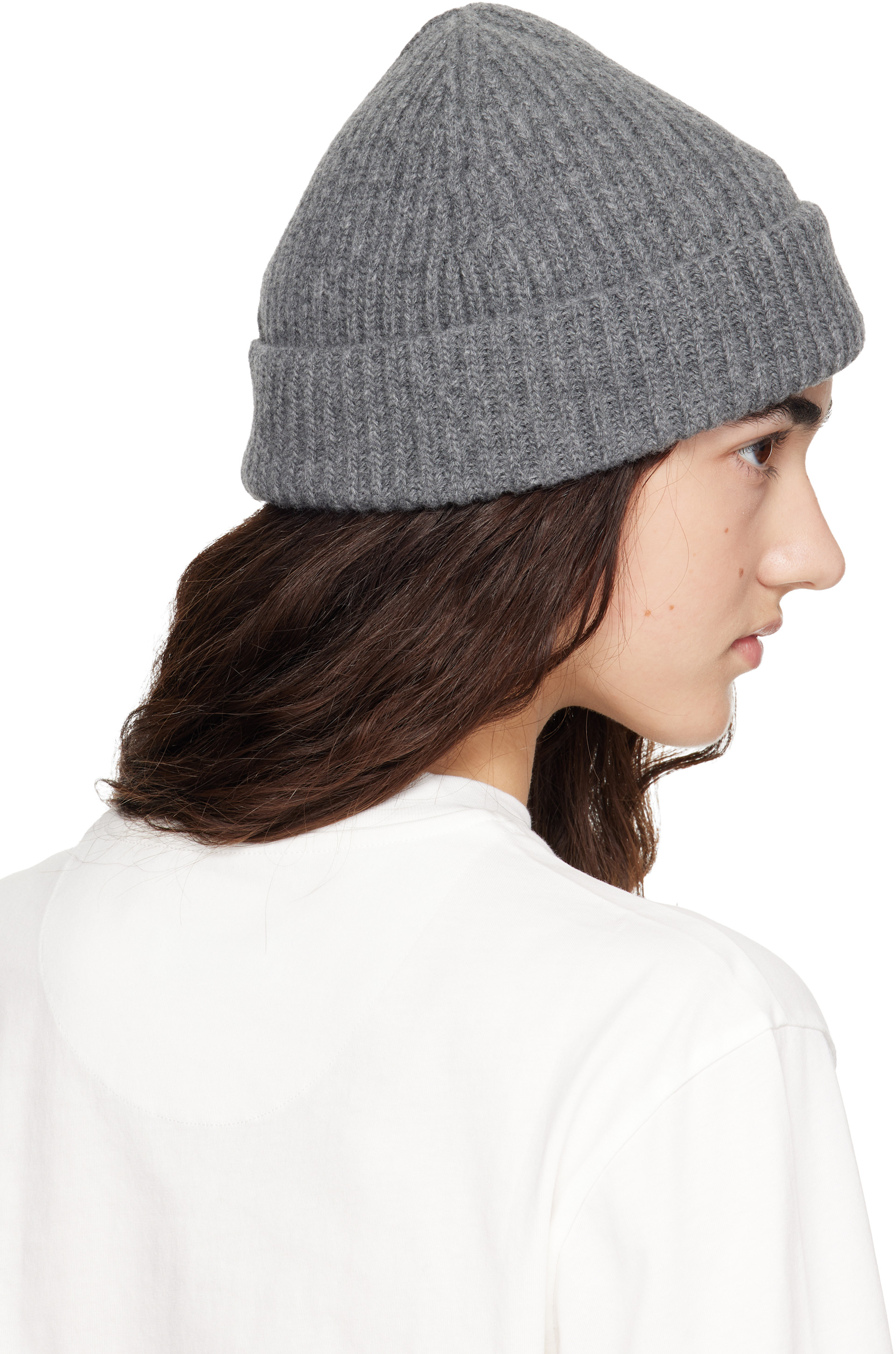 Jil Sander - Bonnet gris en laine