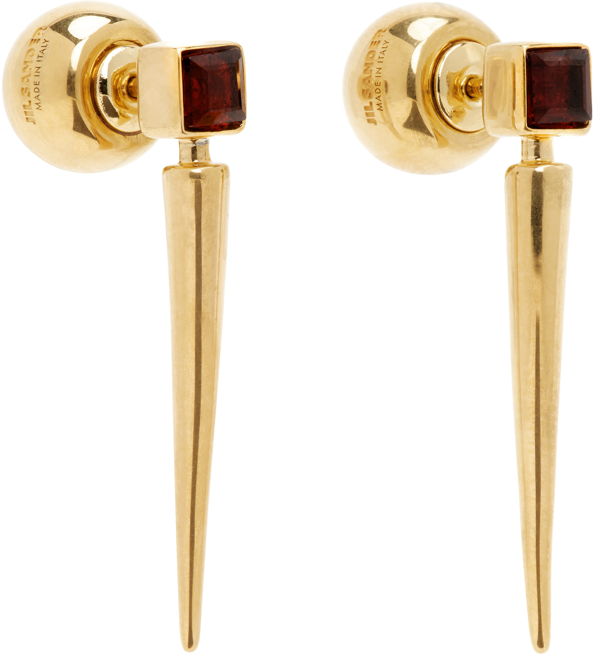 Jil Sander - Boucles d'oreilles à grenat