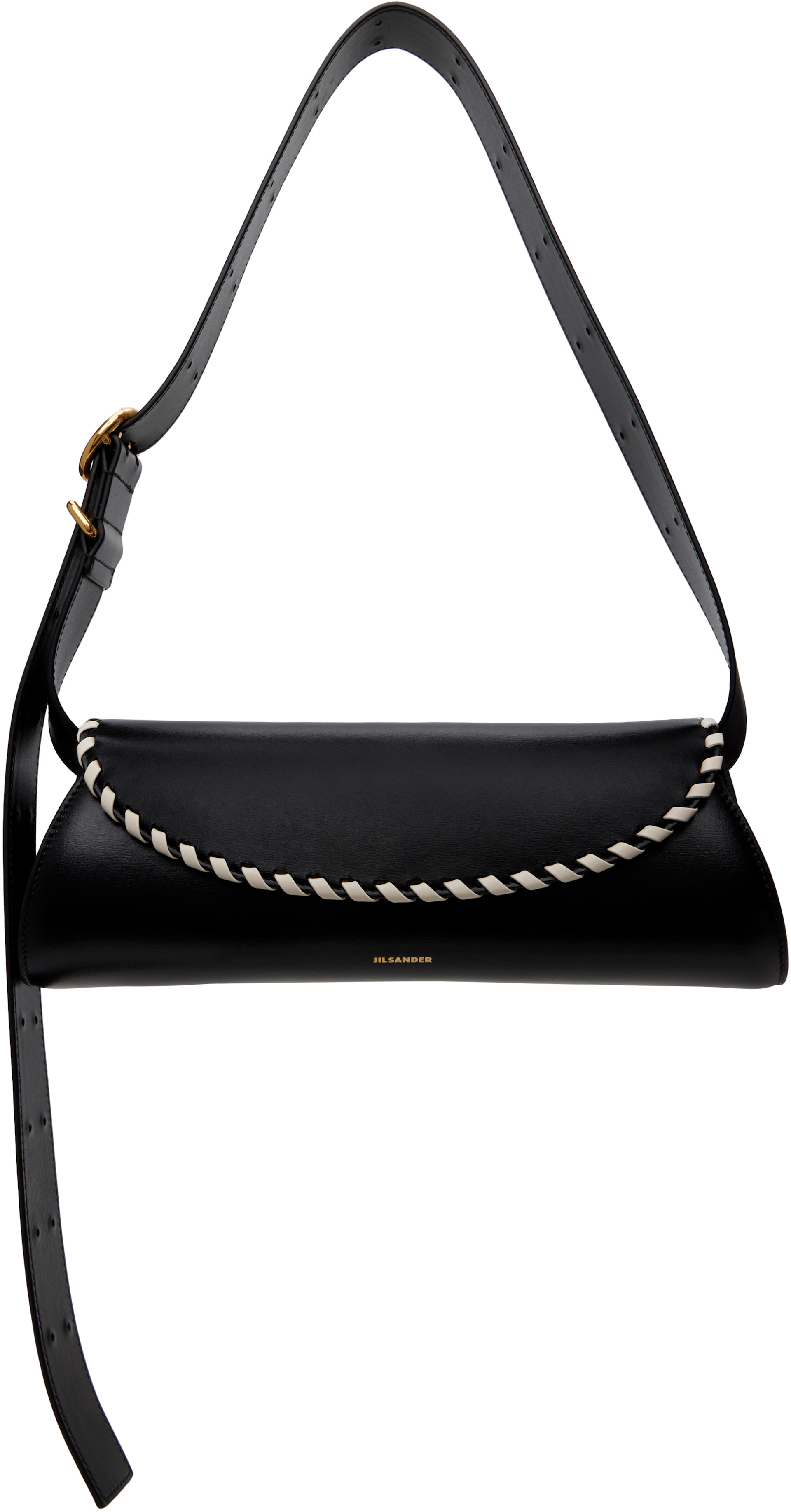 JIL SANDER ショルダーバッグ Cannolo small Jil Sander: Black Cannolo Small Bag | SSENSE