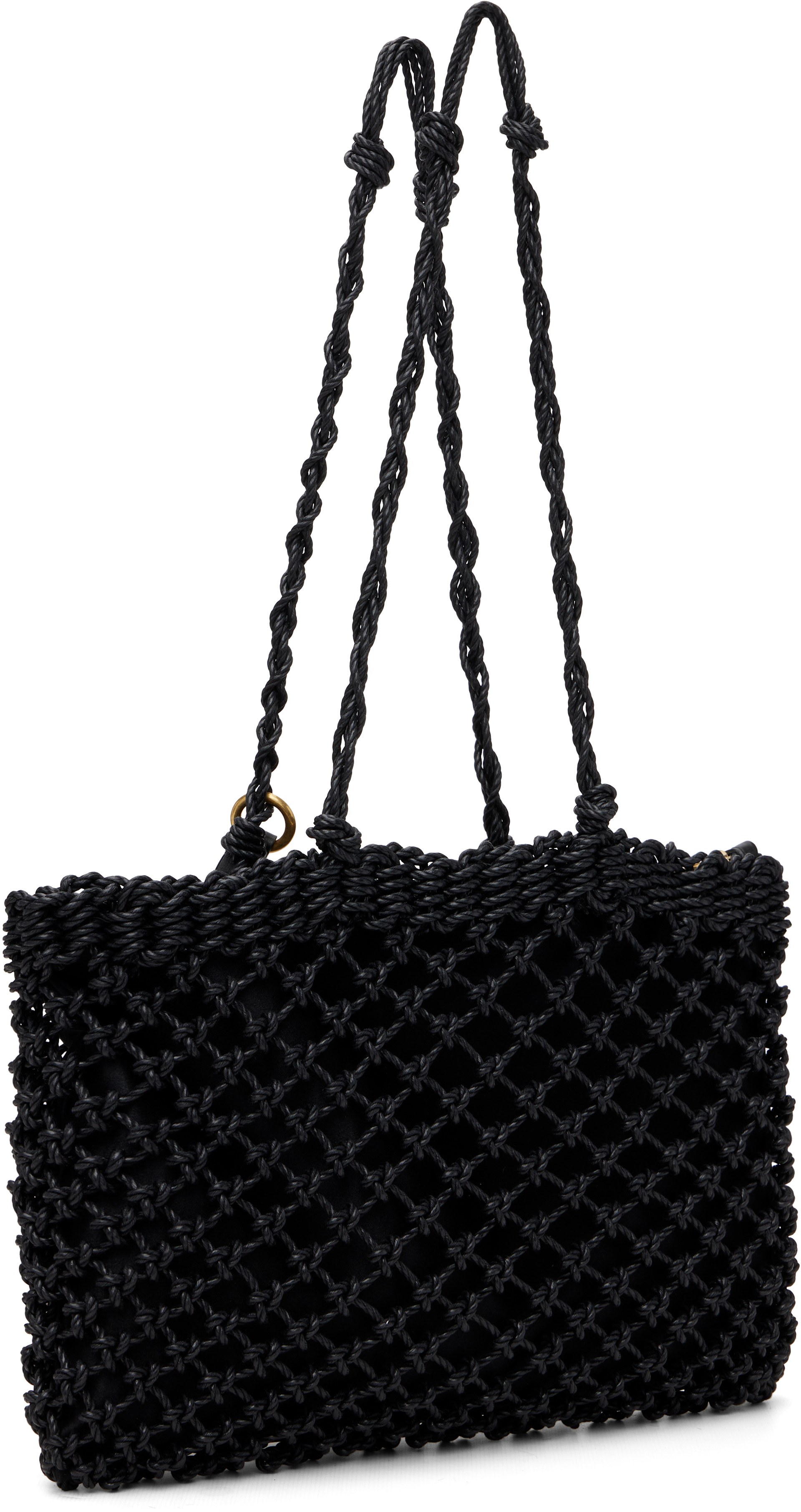 Jil Sander: Black Tangle Net Tote | SSENSE