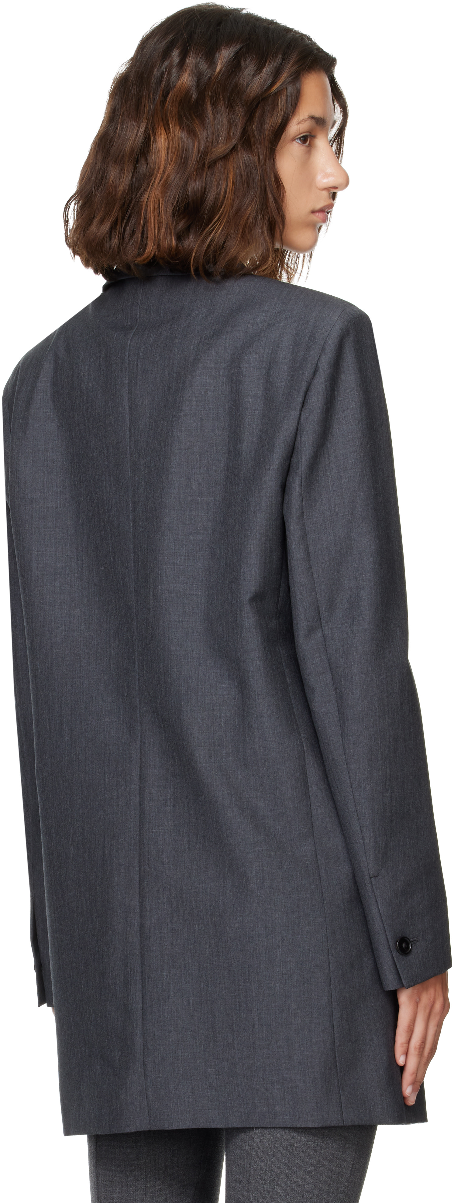 JIL SANDER コレクションライン コットンのグレー テーラードジャケット Jil Sander: グレー Fil-à-Fil ウール テーラードジャケット | SSENSE 日本