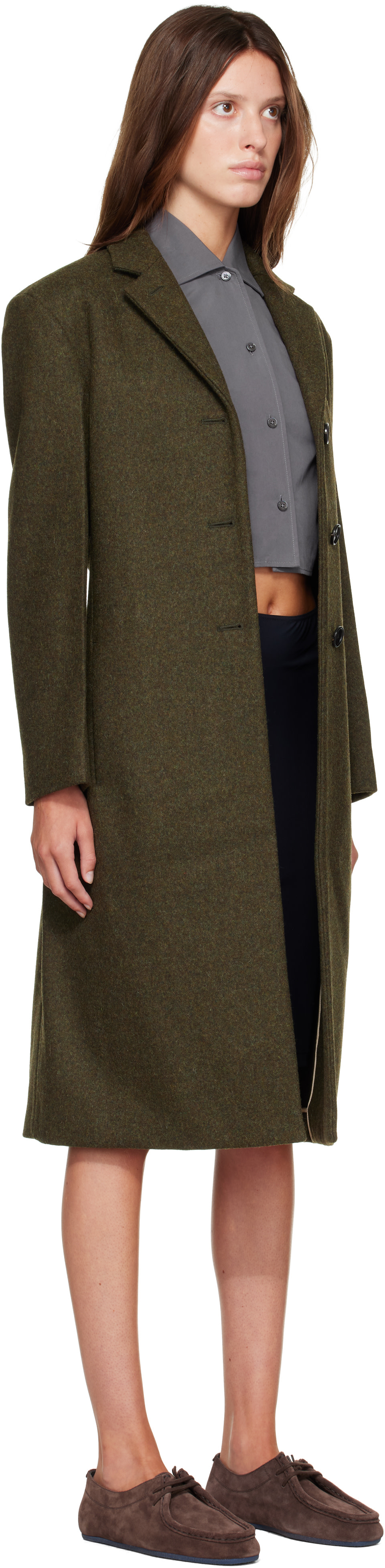 Jil Sander: Khaki Loden Wool Coat | SSENSE