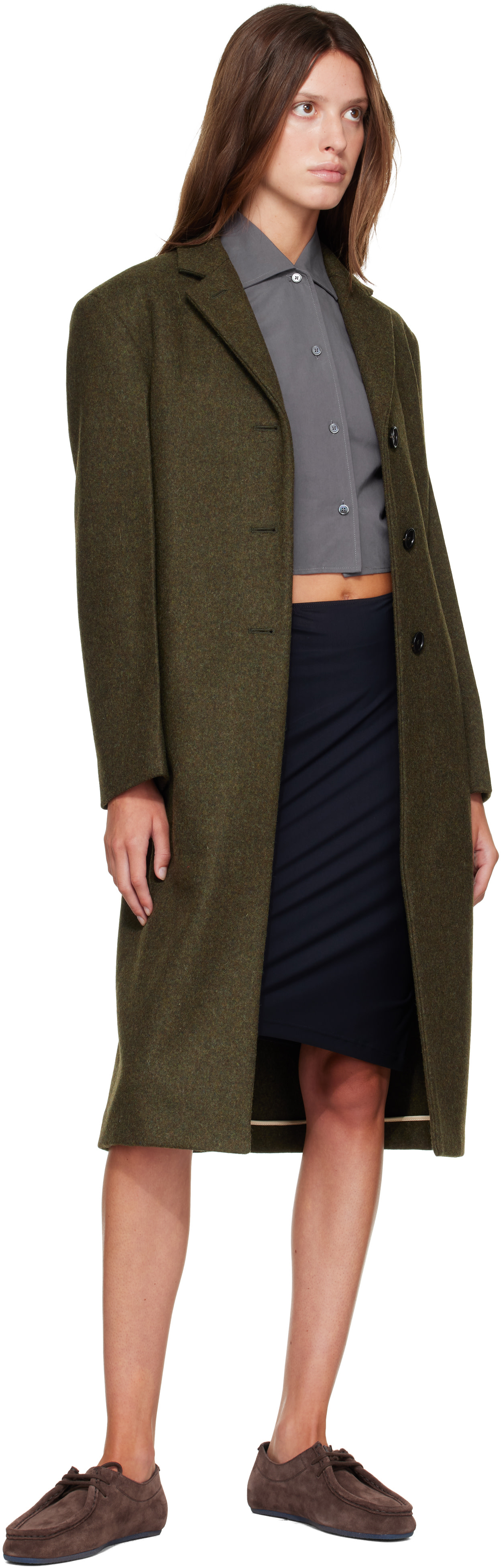 【TODAYFUL】 Standcollar Wool Coat オリーブ 38 Jil Sander: Khaki Loden Wool Coat | SSENSE