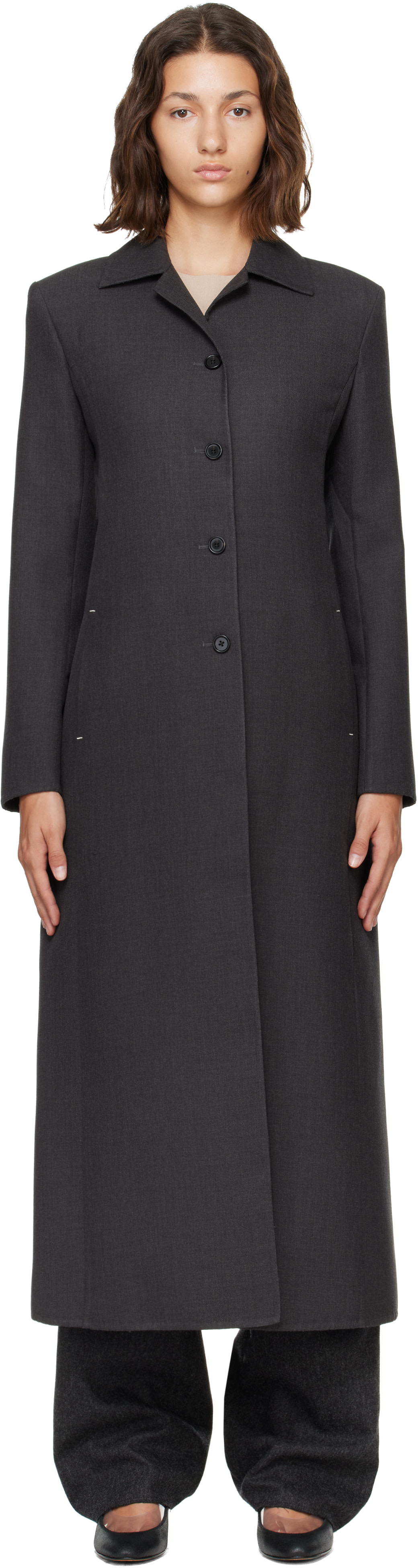 Jil Sander - Gray Wool Twill Coat