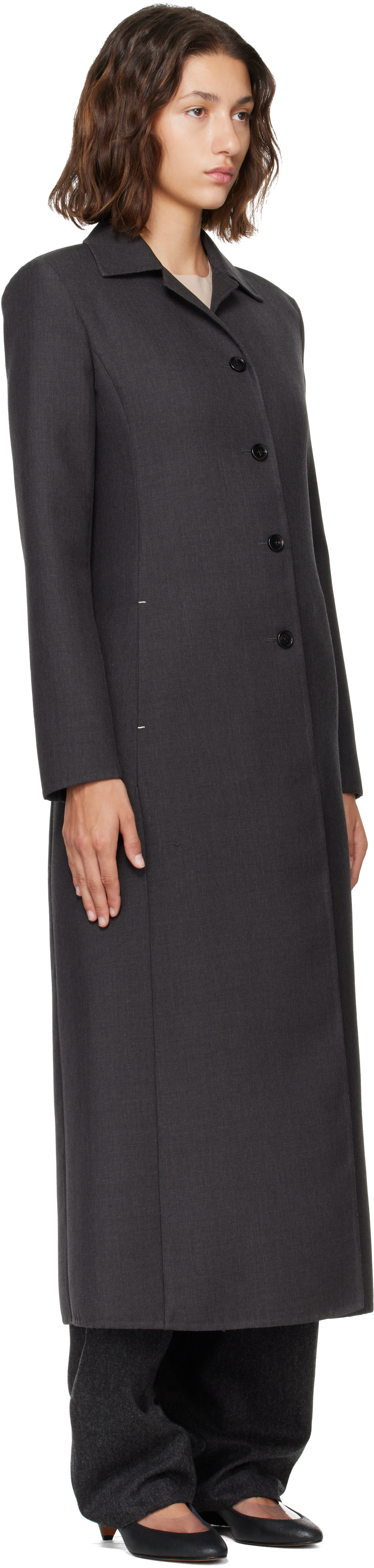 Jil Sander - Gray Wool Twill Coat