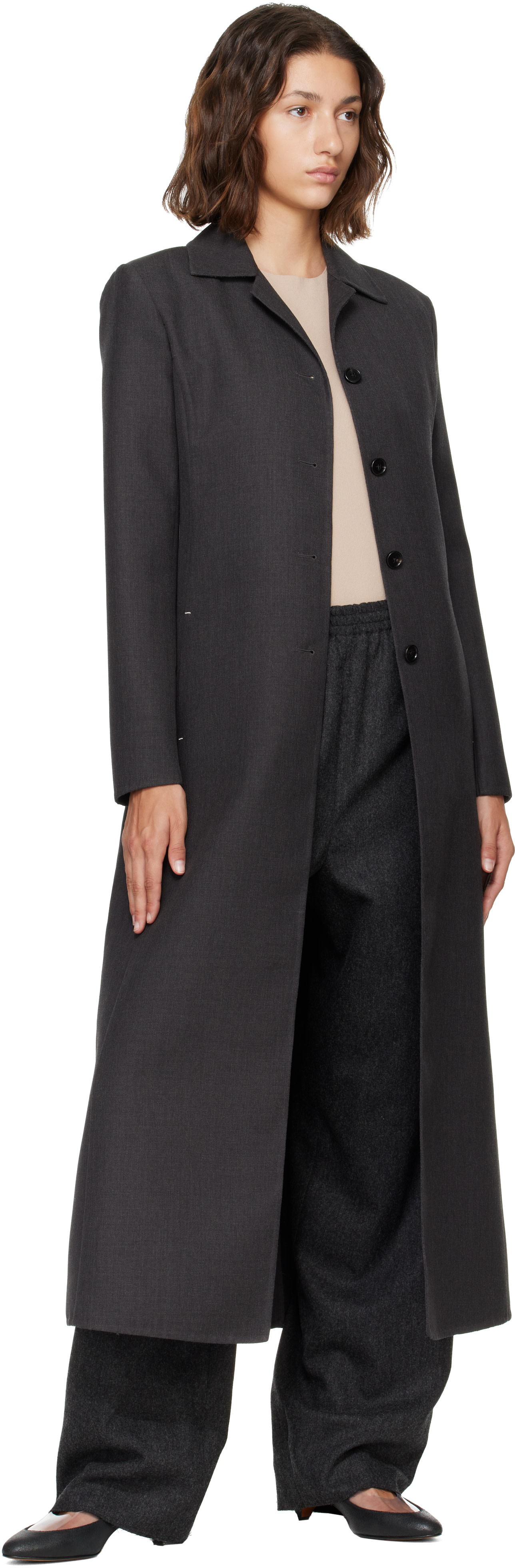Jil Sander - Gray Wool Twill Coat
