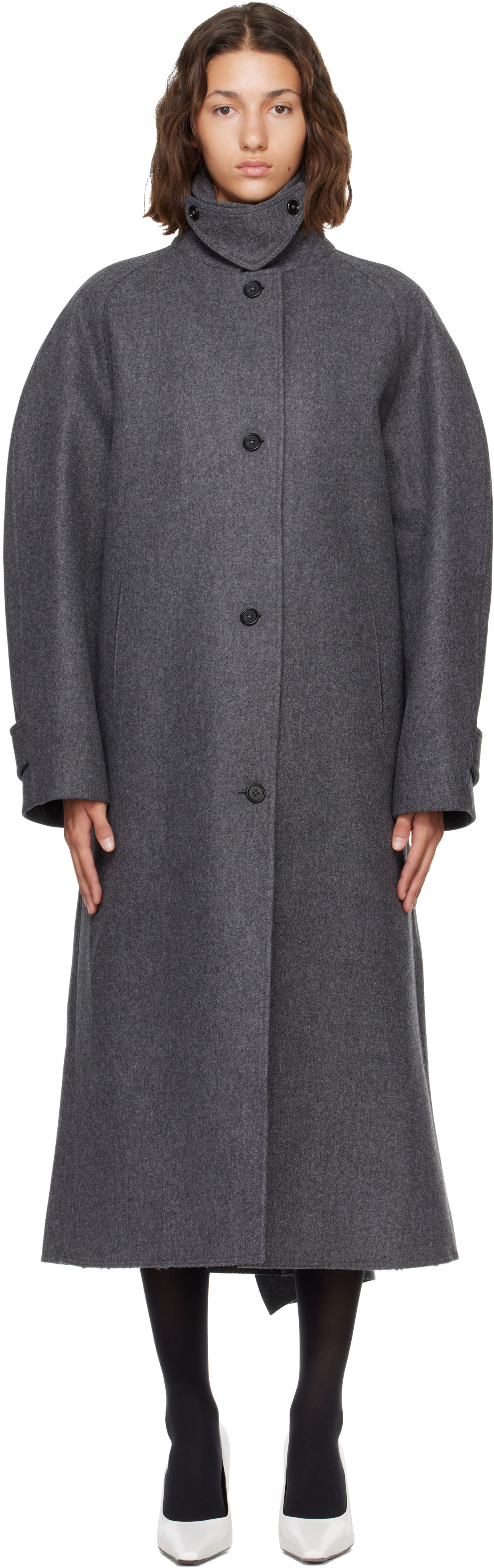Jil Sander - Gray Double Wool Coat