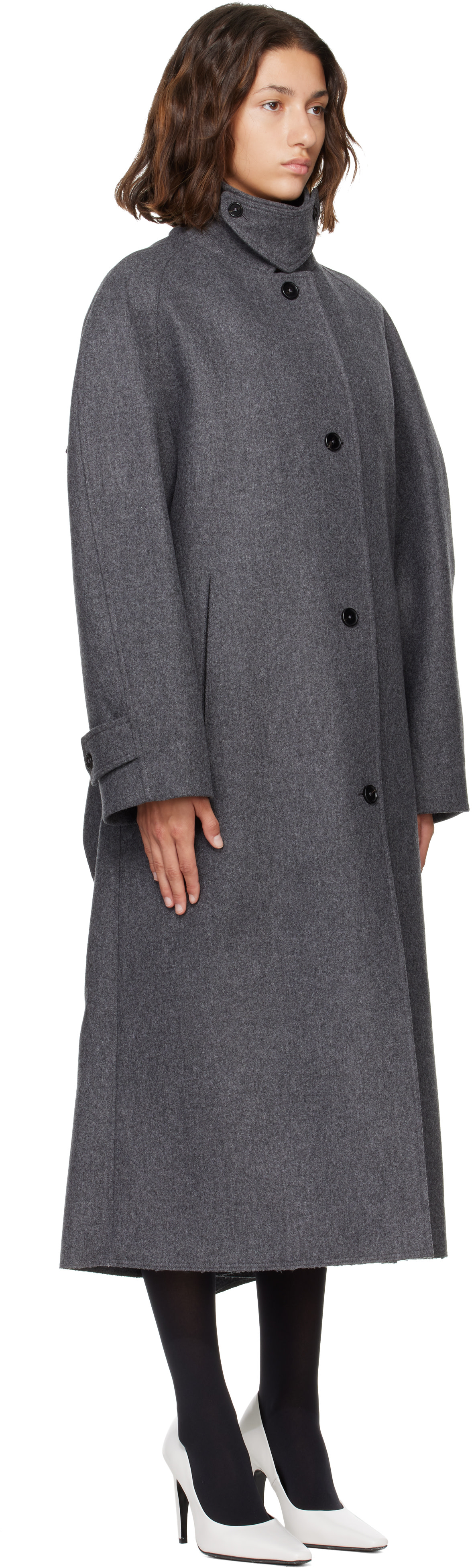 Jil Sander - Gray Double Wool Coat