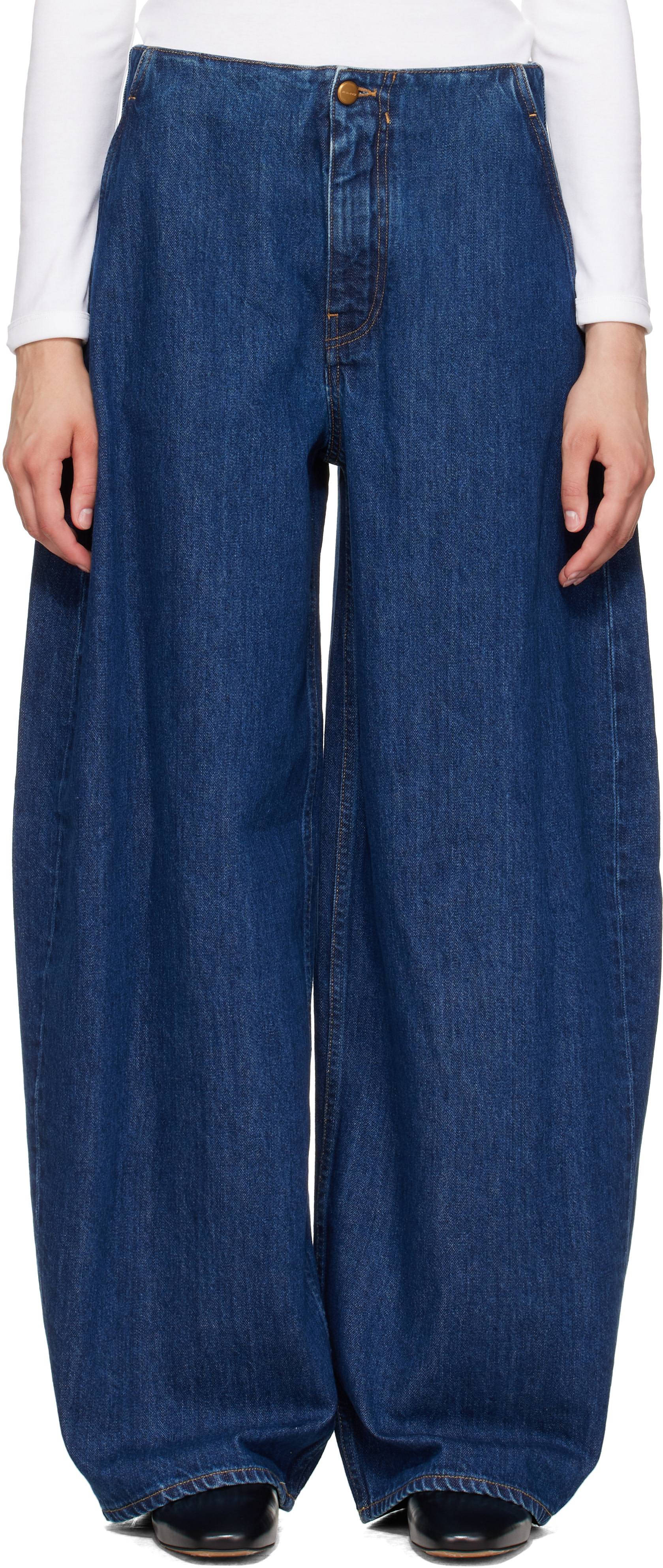 Jil Sander - Jean léger décontracté bleu marine