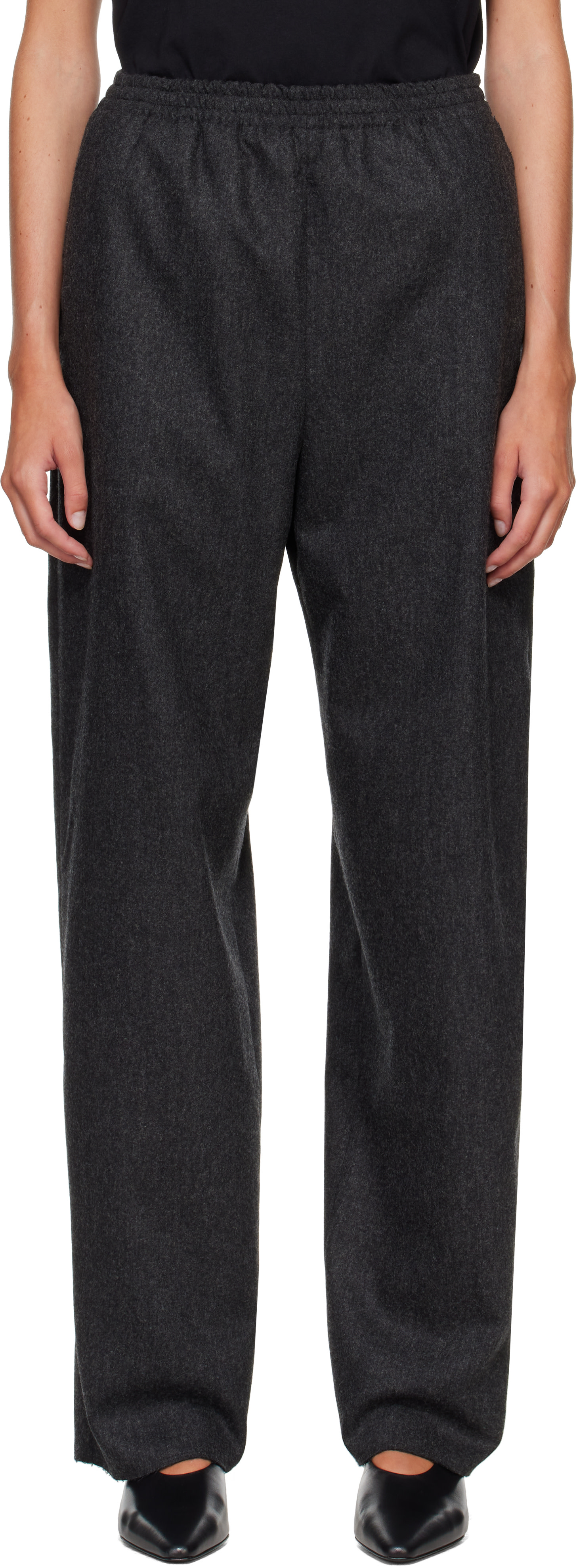 Jil Sander: Gray Wool Flannel Trousers | SSENSE