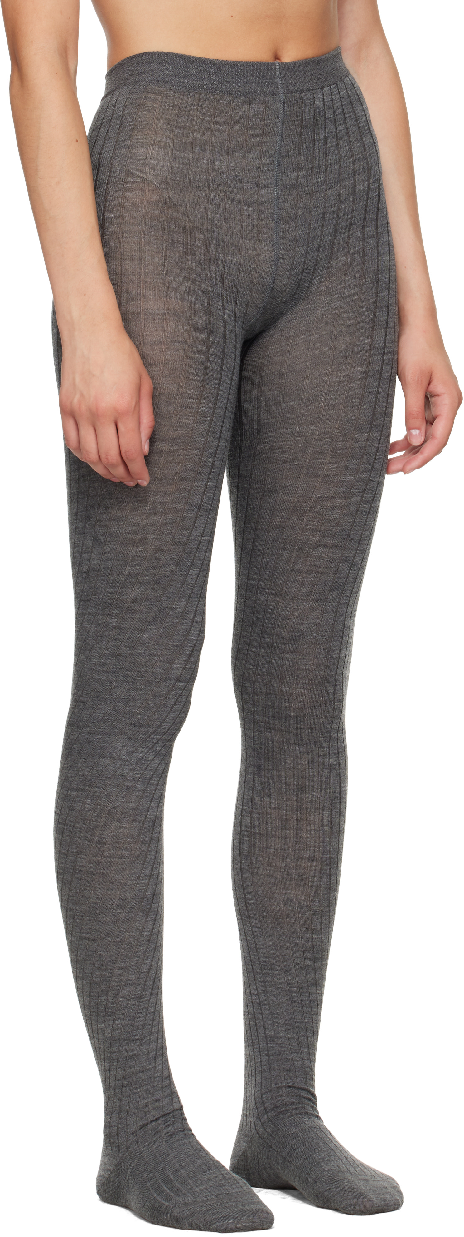 Jil Sander - Collant gris en laine