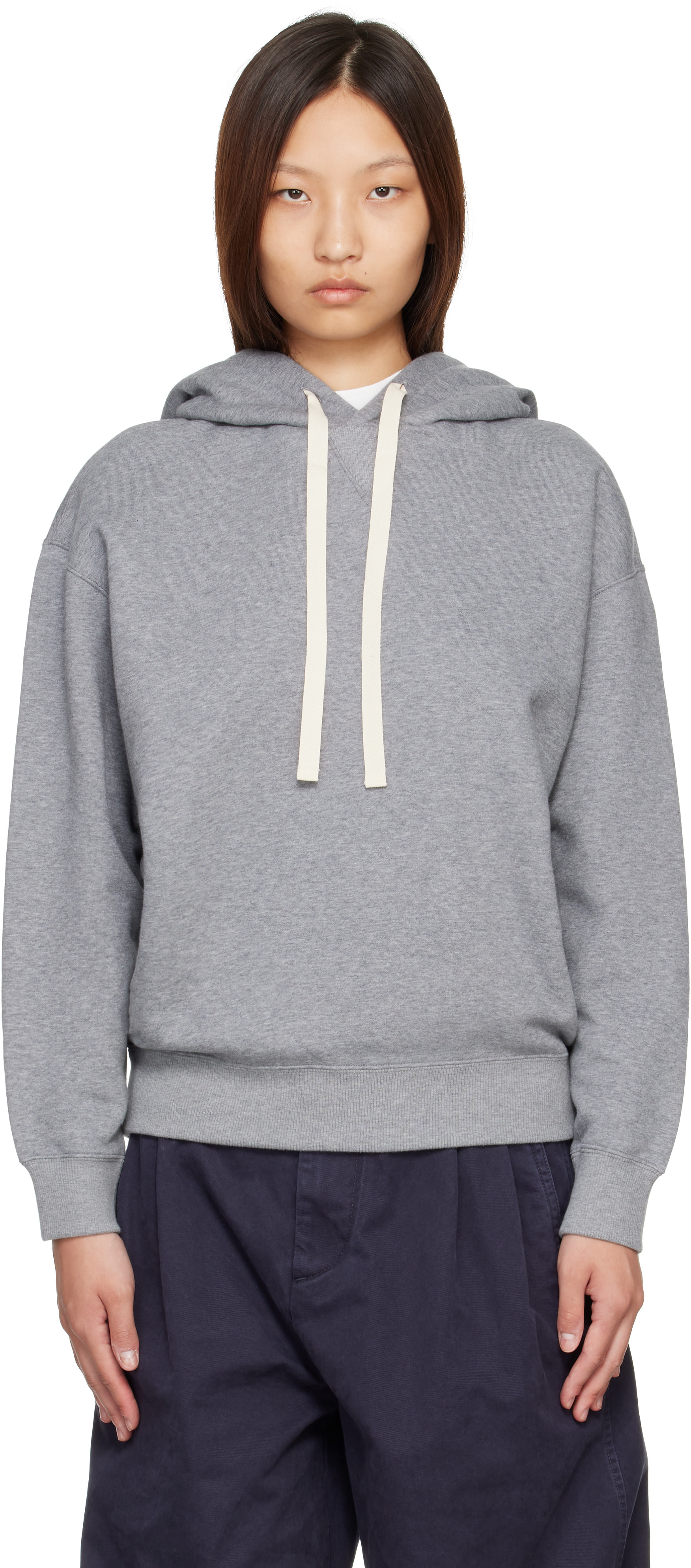 スウェット JIL SANDER+ Organic Cotton Terry Sweat M Jil Sander: Gray Cotton Terry Hoodie | SSENSE