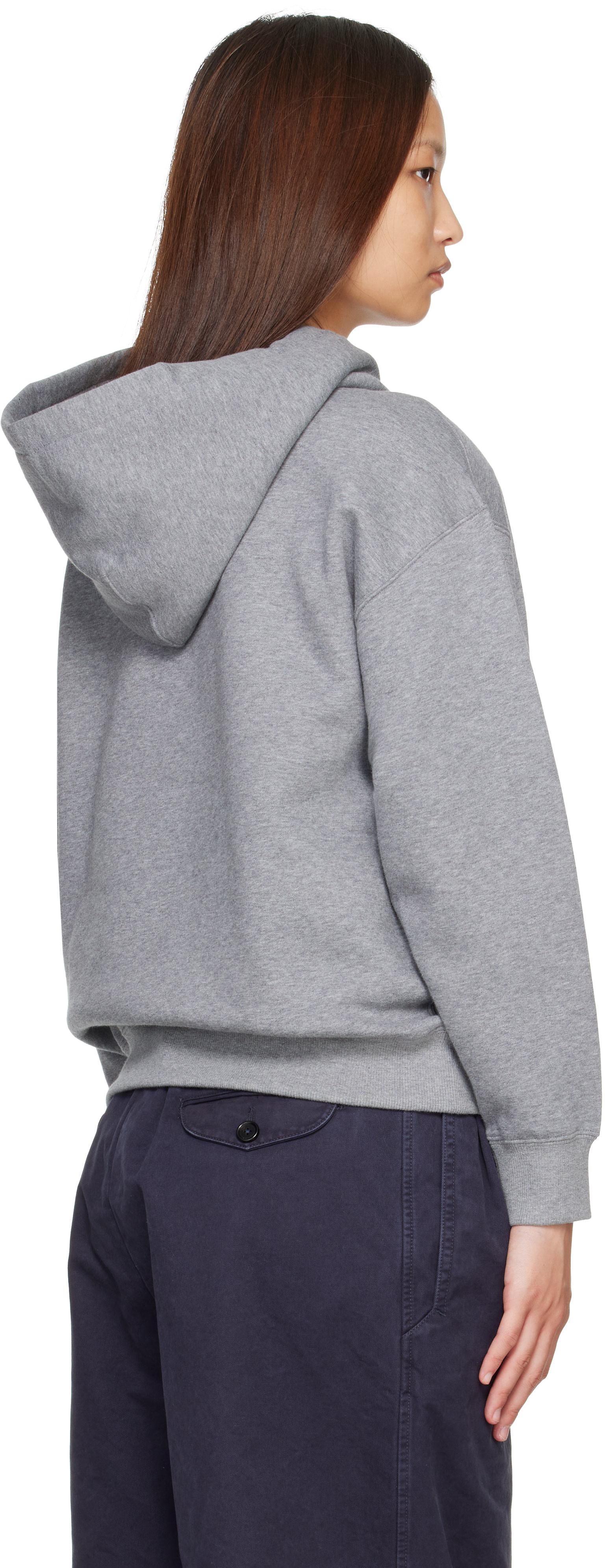 Jil Sander: Gray Cotton Terry Hoodie | SSENSE