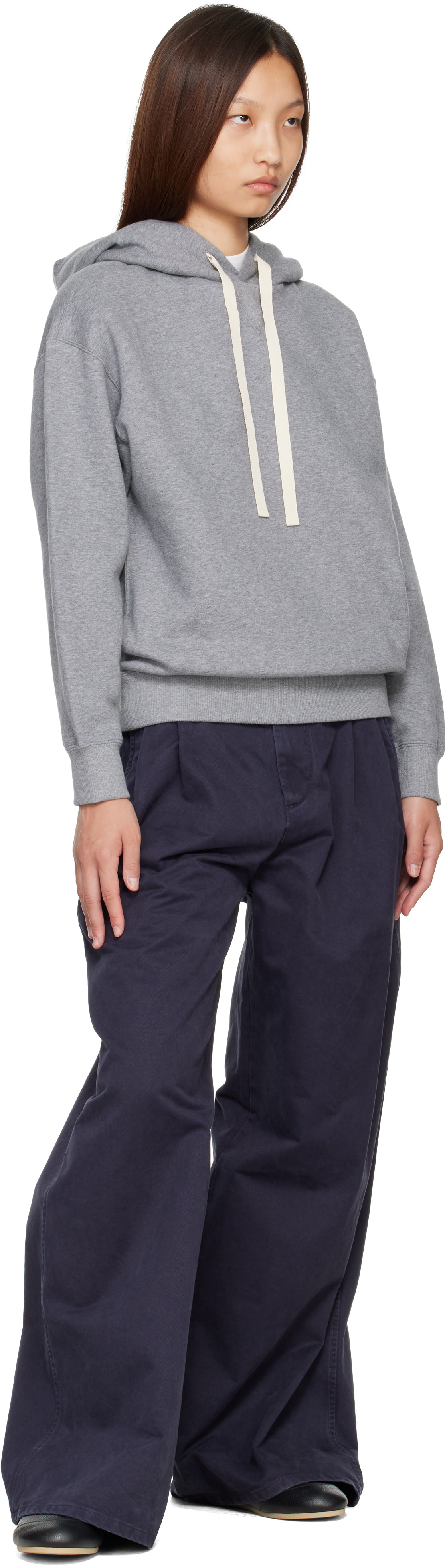 Jil Sander: Gray Cotton Terry Hoodie | SSENSE